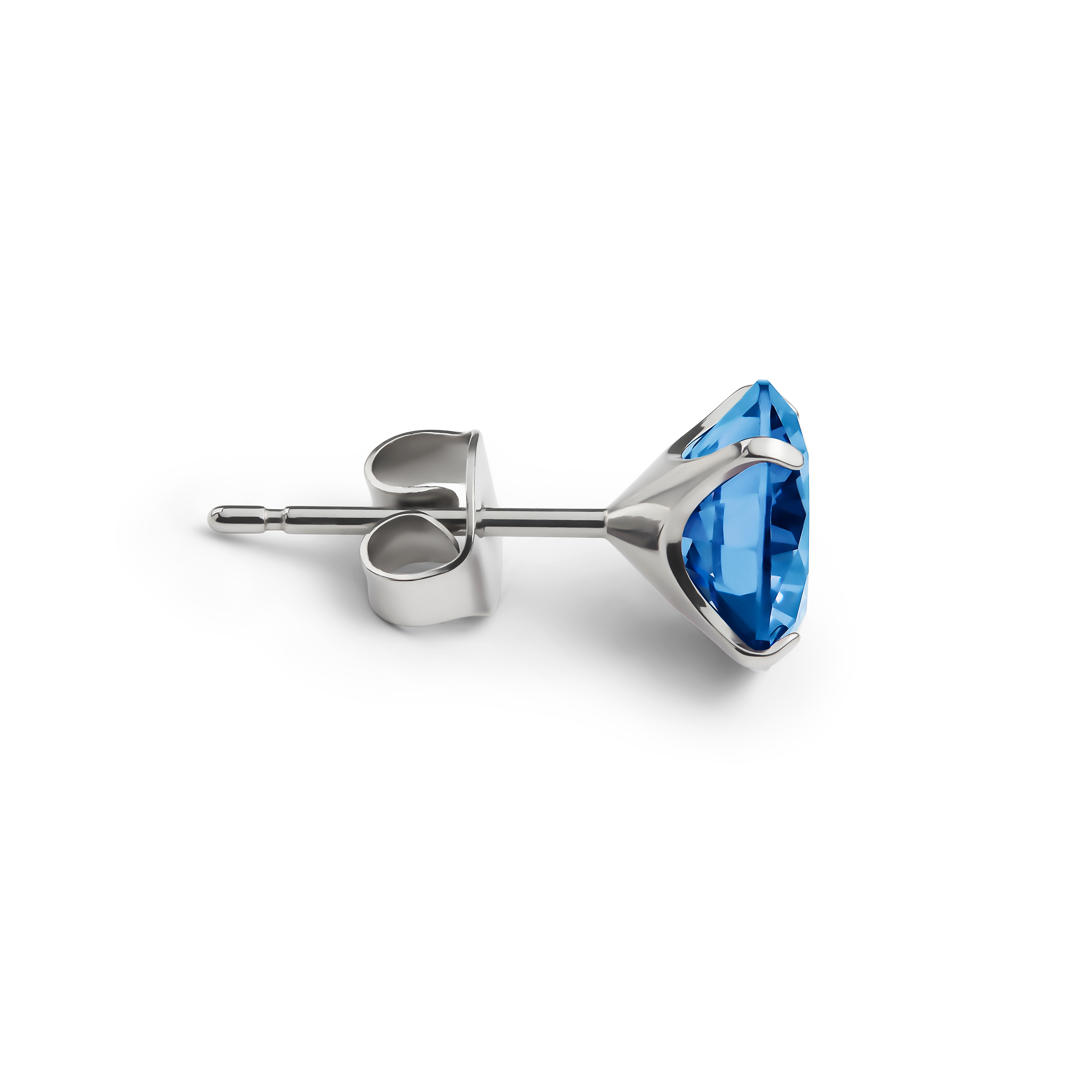 Aura | Orecchino a bottone da 8mm in titanio con zirconia blu - 2