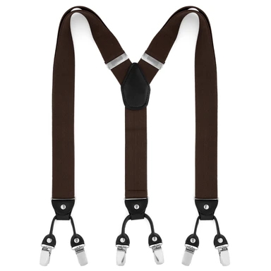 Wide Dark Brown Clip-On Braces Wide Dark Brown Clip-On Braces
