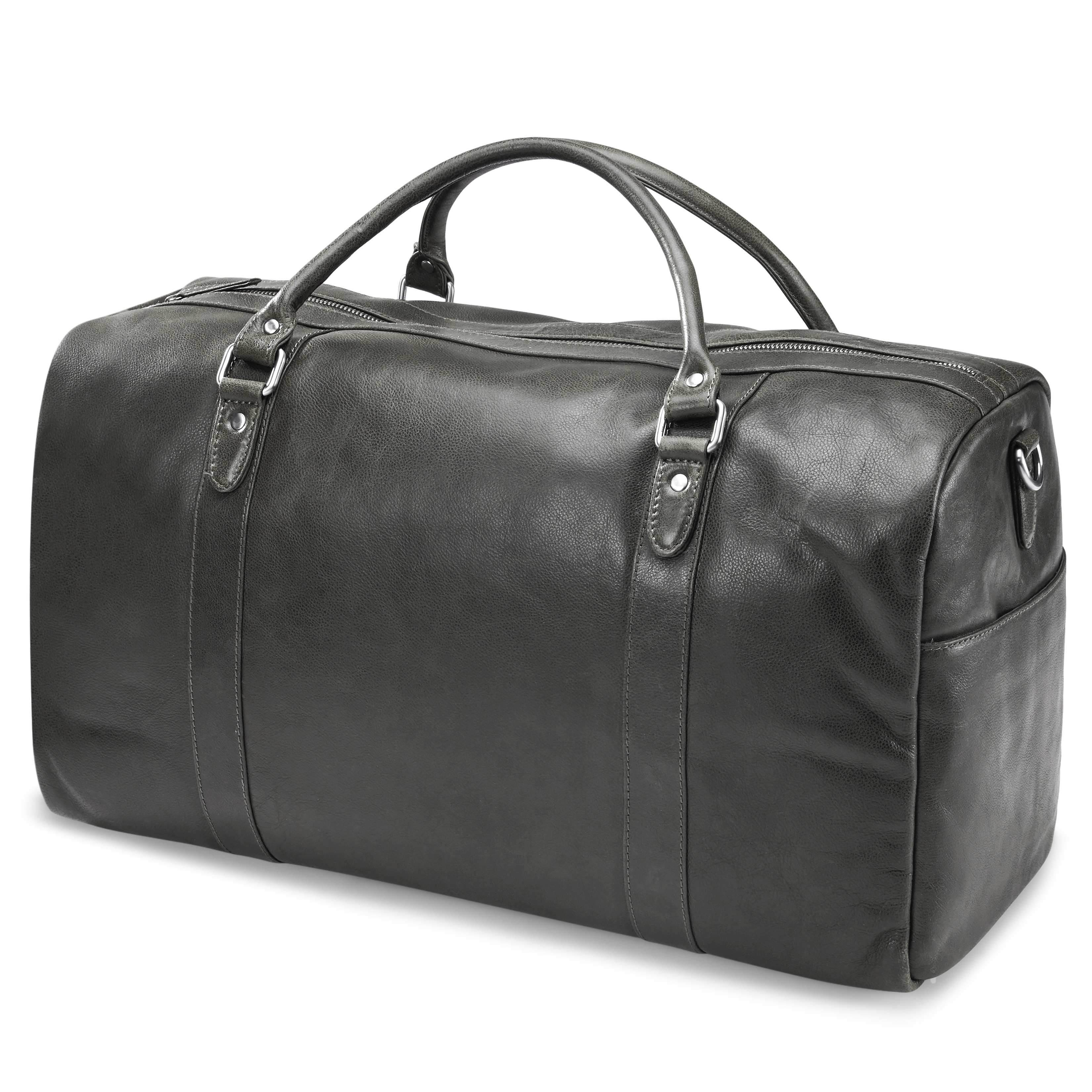 Donkergrijze Lederen Duffelbag - 1