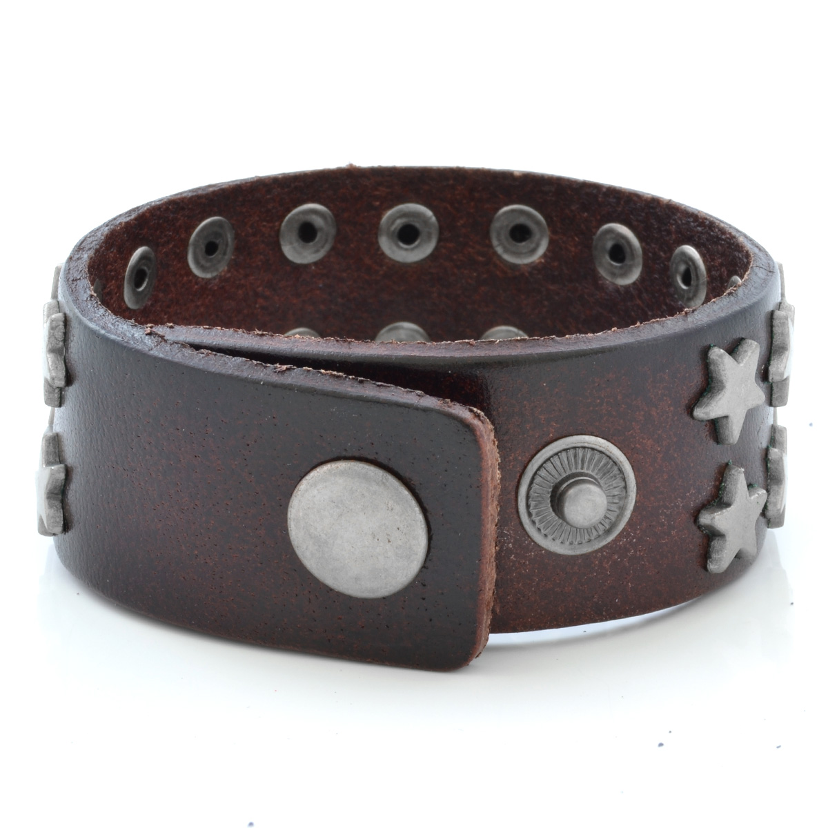 Mørkebrunt Stjerne Lærarmbånd - 2