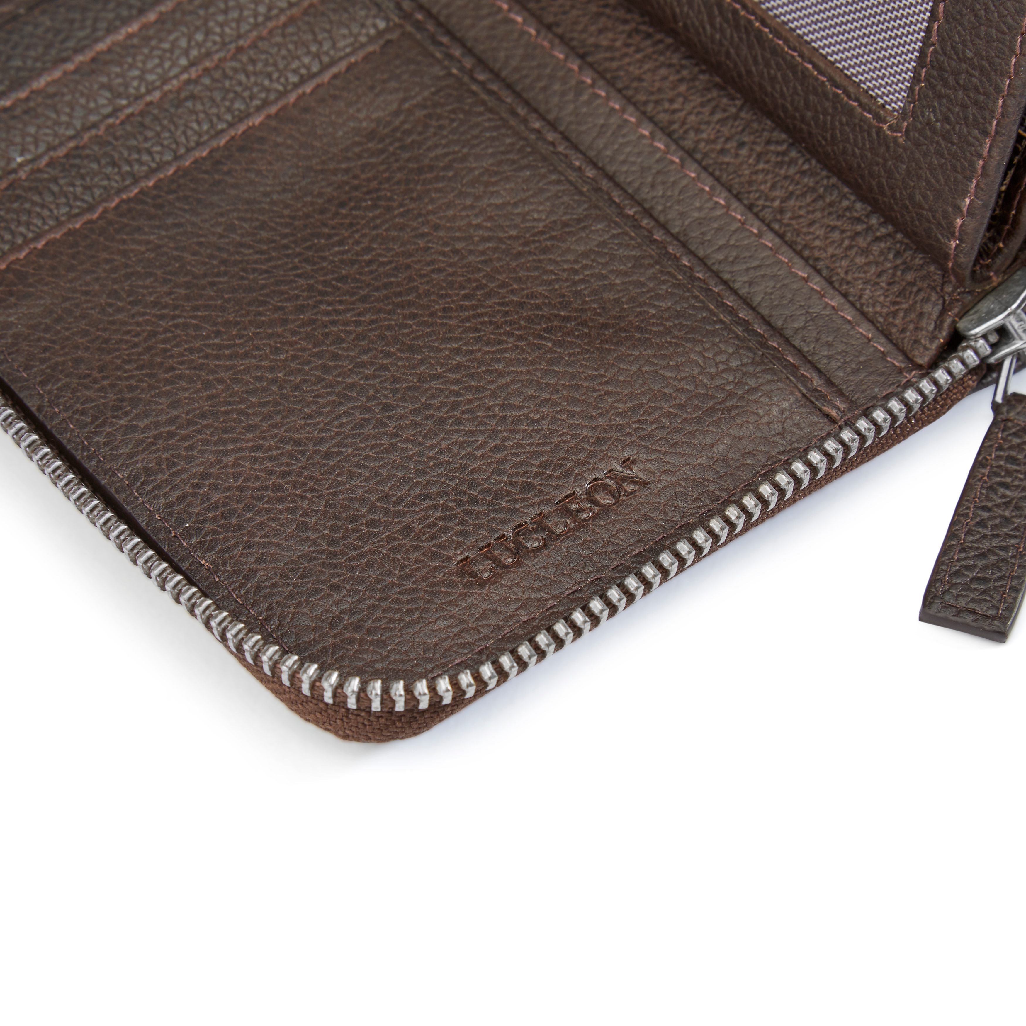 Ciemnobrązowy skórzany portfel blokujący RFID Sky - 3