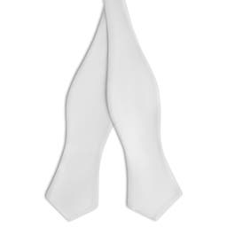 White Self-Tie Grosgrain Diamond Tip Bow Tie