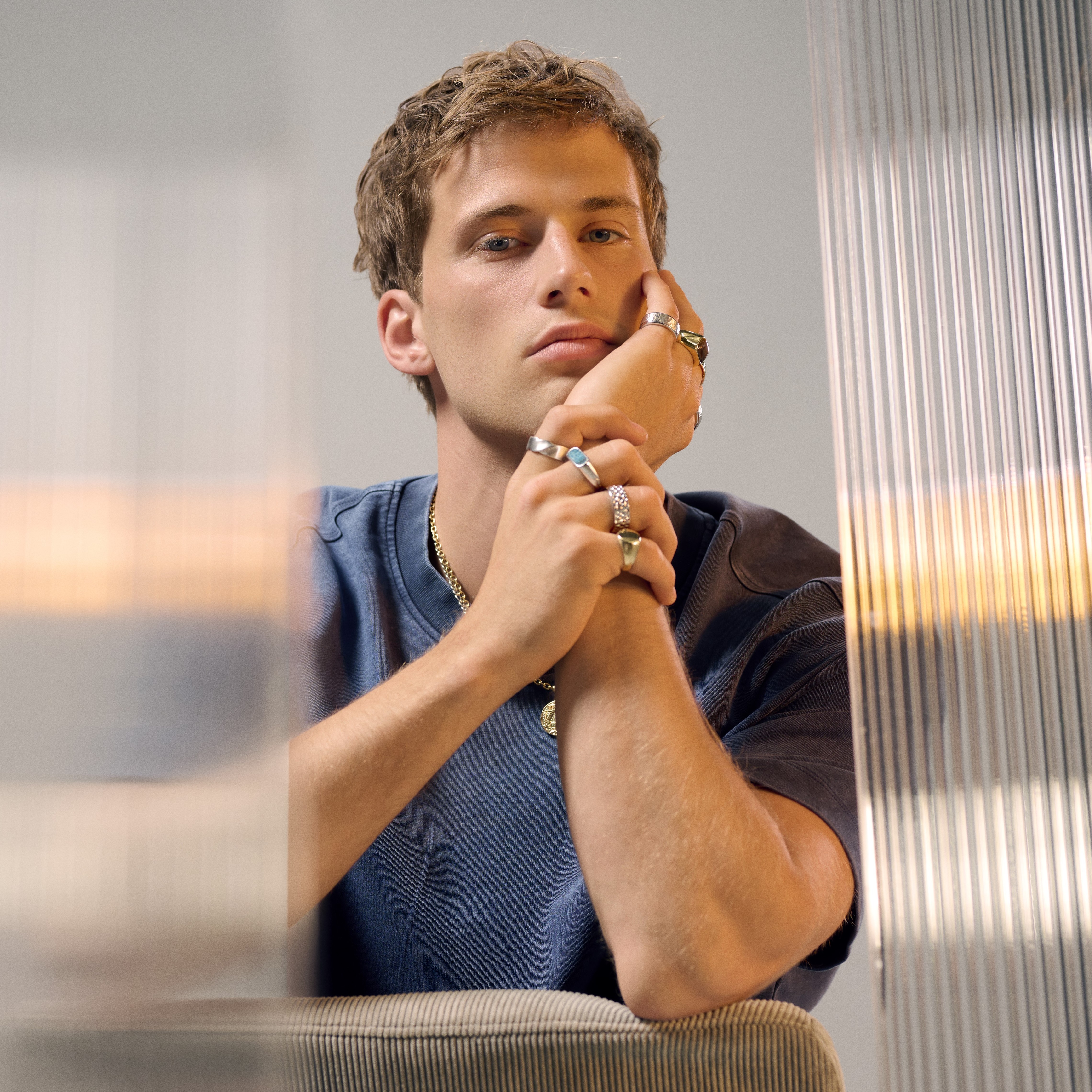 Orisun | Sølvfarvet Rustfri Stål Apatit Sten Signet Ring - 4