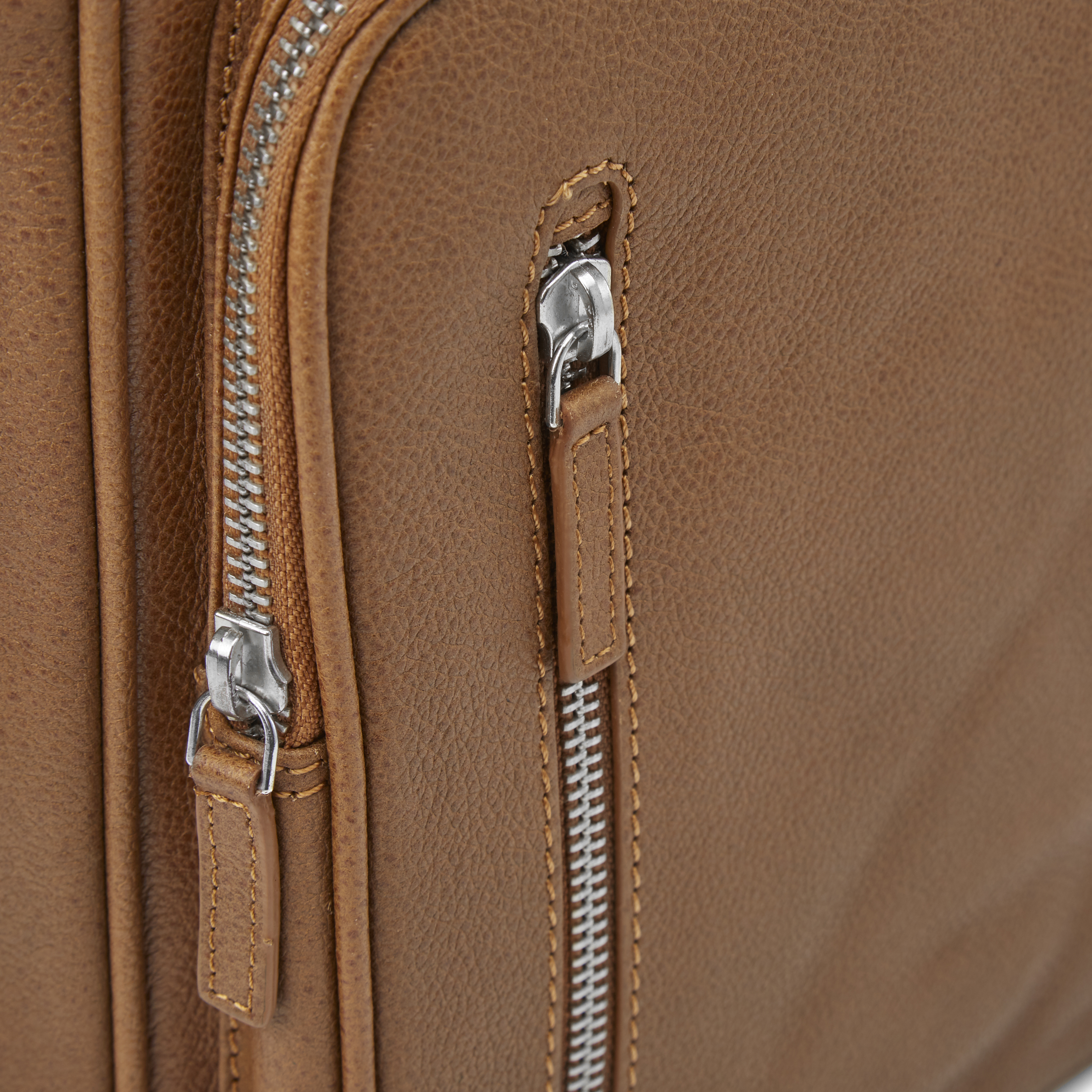 Tan Leather Reporter Bag - 8