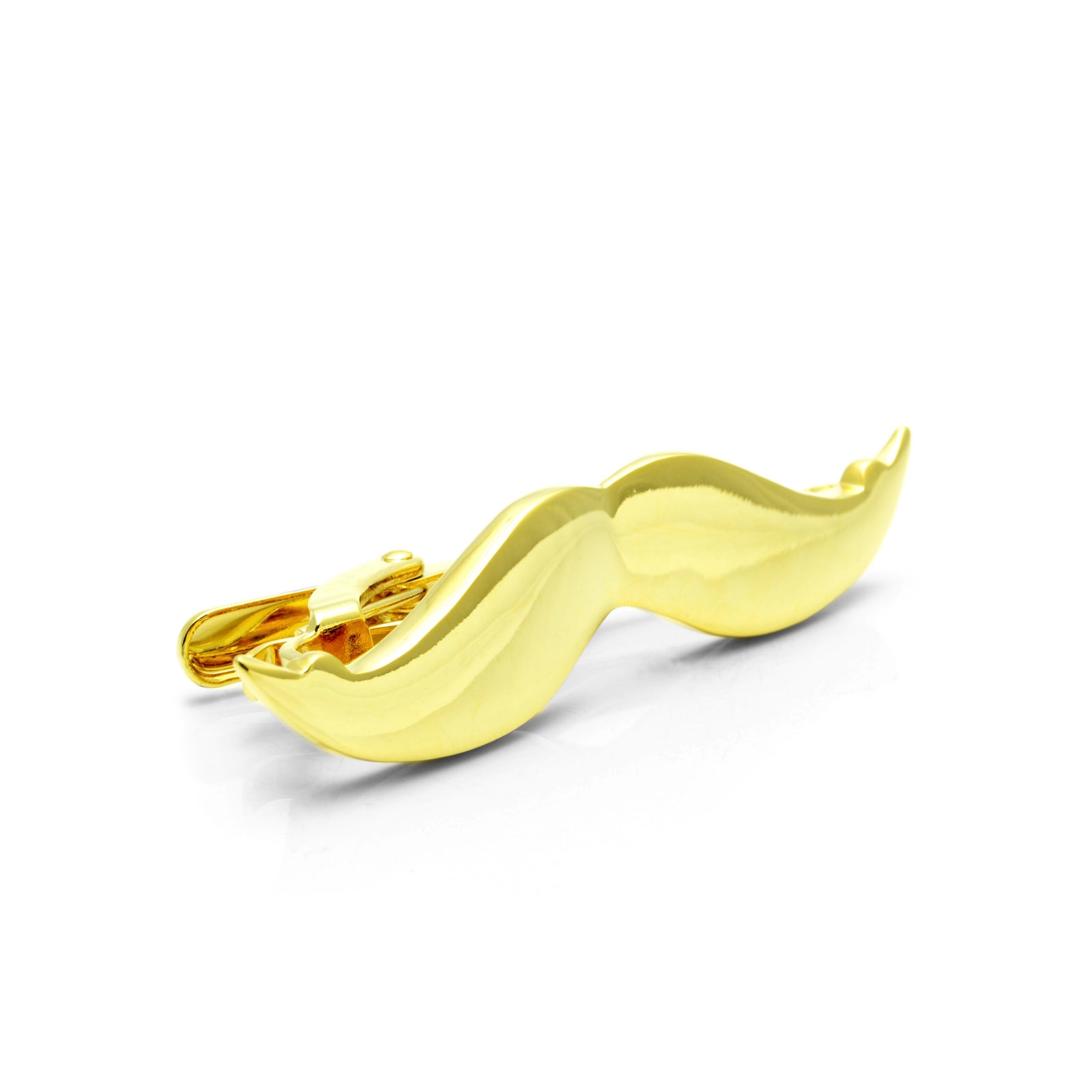 Gold-Tone Mustache Tie Clip - 2