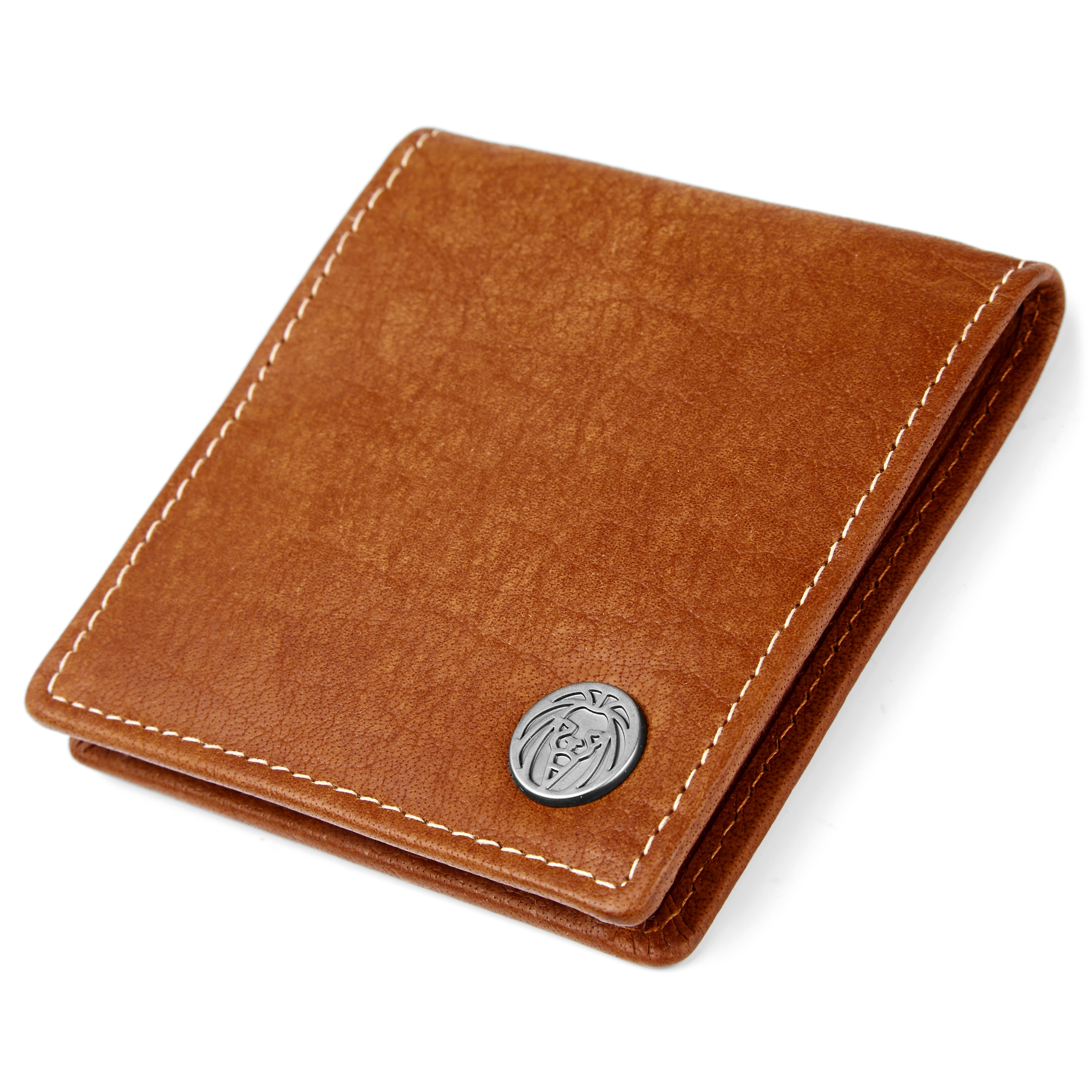 Monedero de cuero canela Oxford  - 2