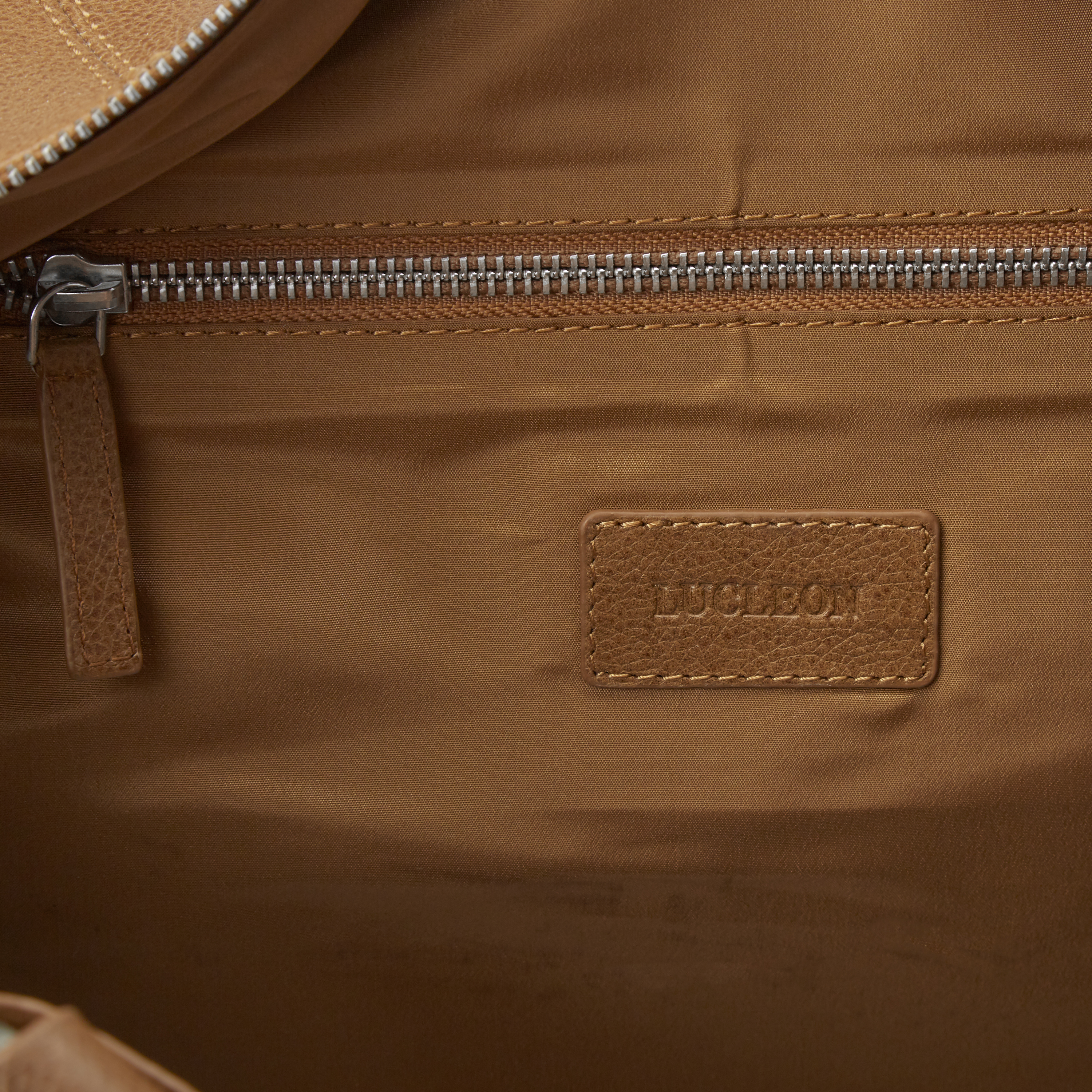 Sac de fin de semaine en cuir brun tan Sean - 14