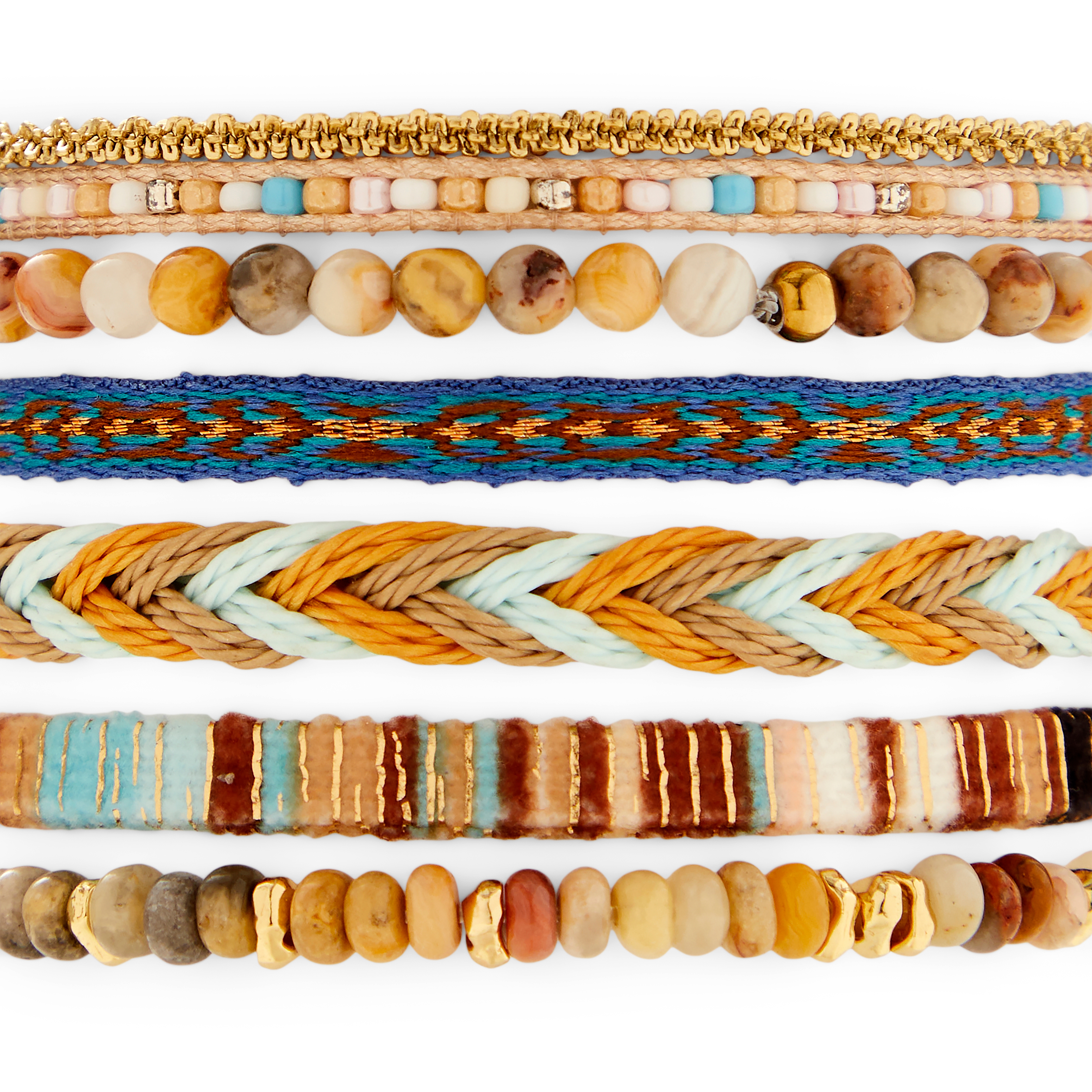 Amalfi | Noto Set de 7 bracelets sable doré  - 3