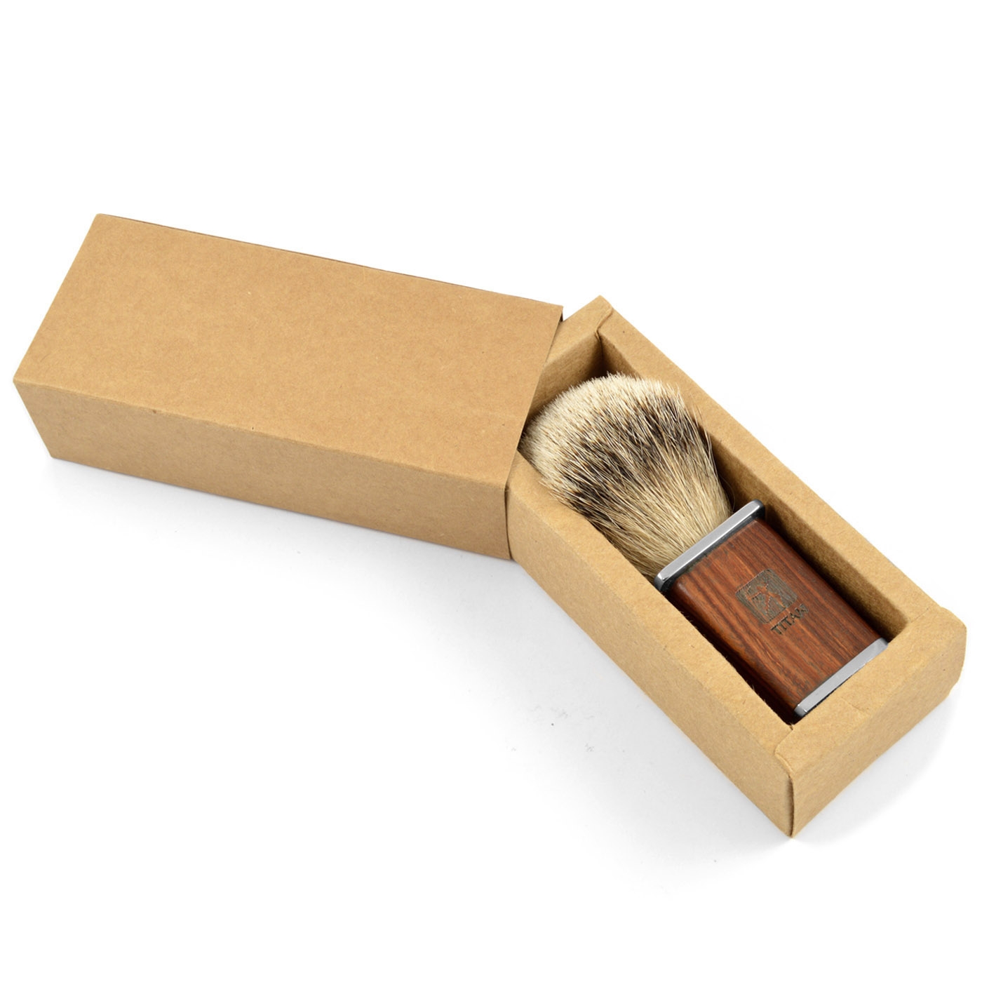 Rød eik Silver Tip Badger Barberkost  - 4