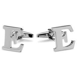 Silver-tone Initial E Cufflinks