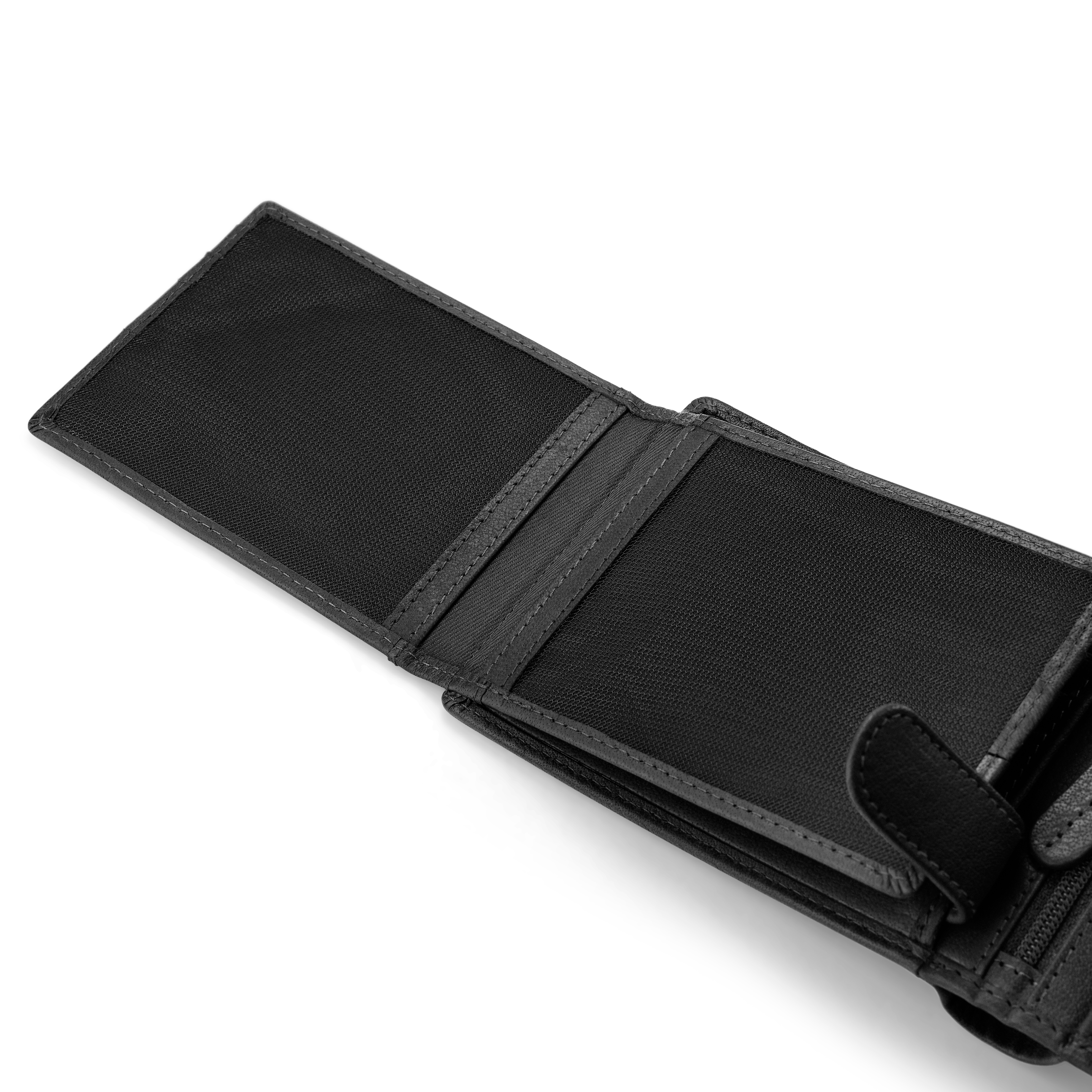 Črna RFID-blokirna denarnica iz bivoljega usnja - 6