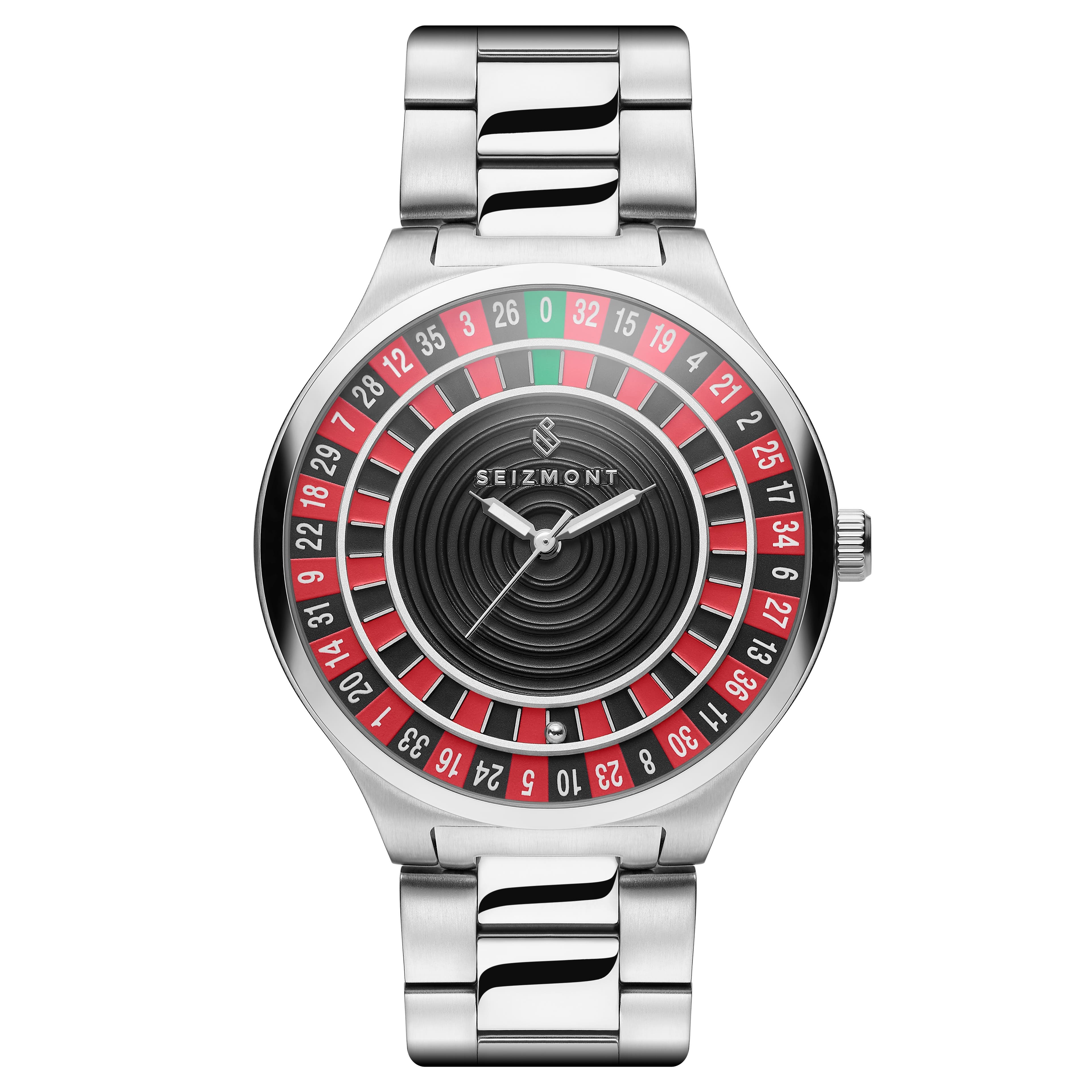 Ace | Reloj de ruleta de acero inoxidable plateado