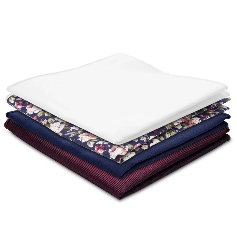 Conjunto de Lenços de Bolso Florais Conjunto de Lenços de Bolso Florais