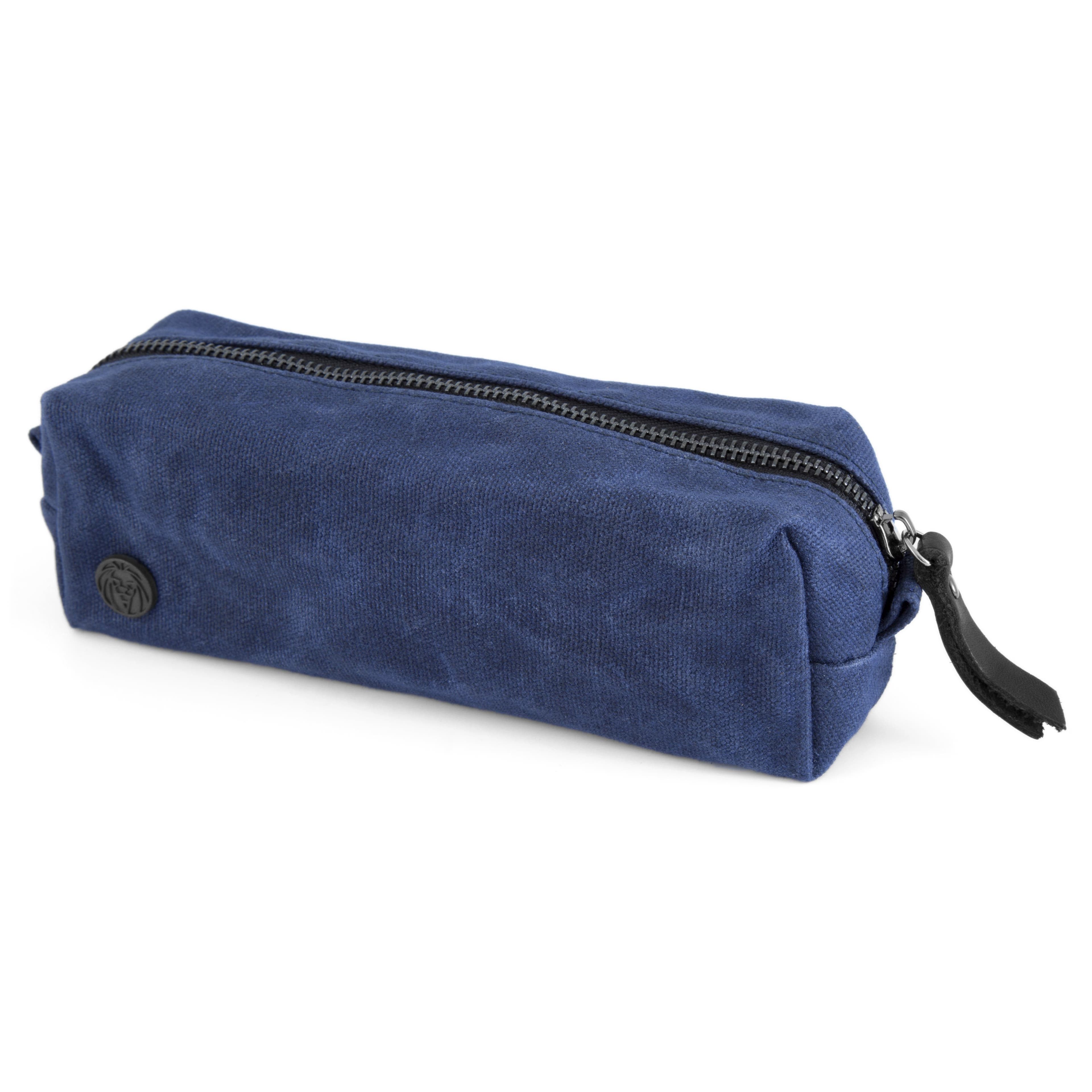 Navy Blue Mini Waxed Canvas Washbag