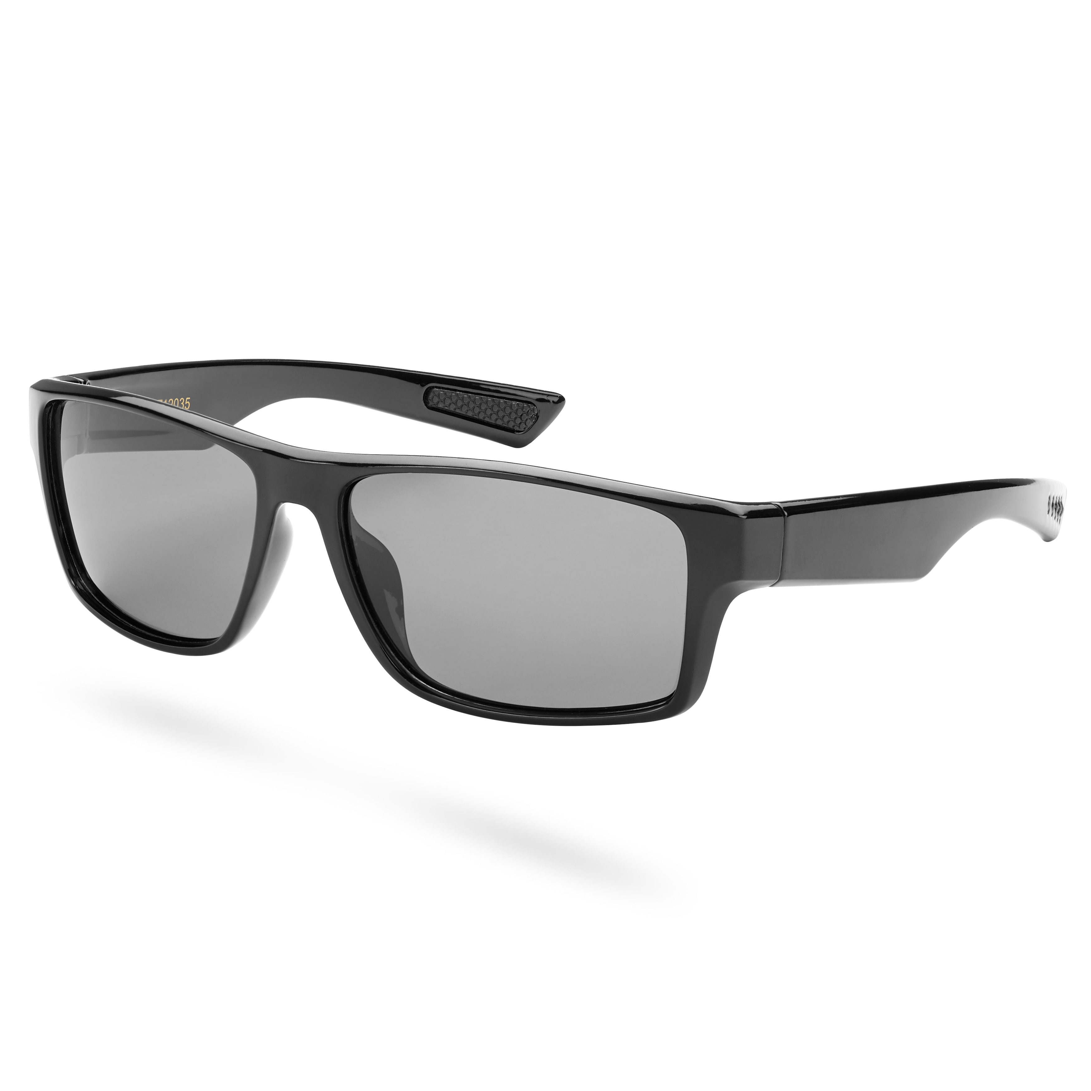 Glänzend Schwarze & Rauchfarbene Polarisierte Sport Sonnenbrille - 2