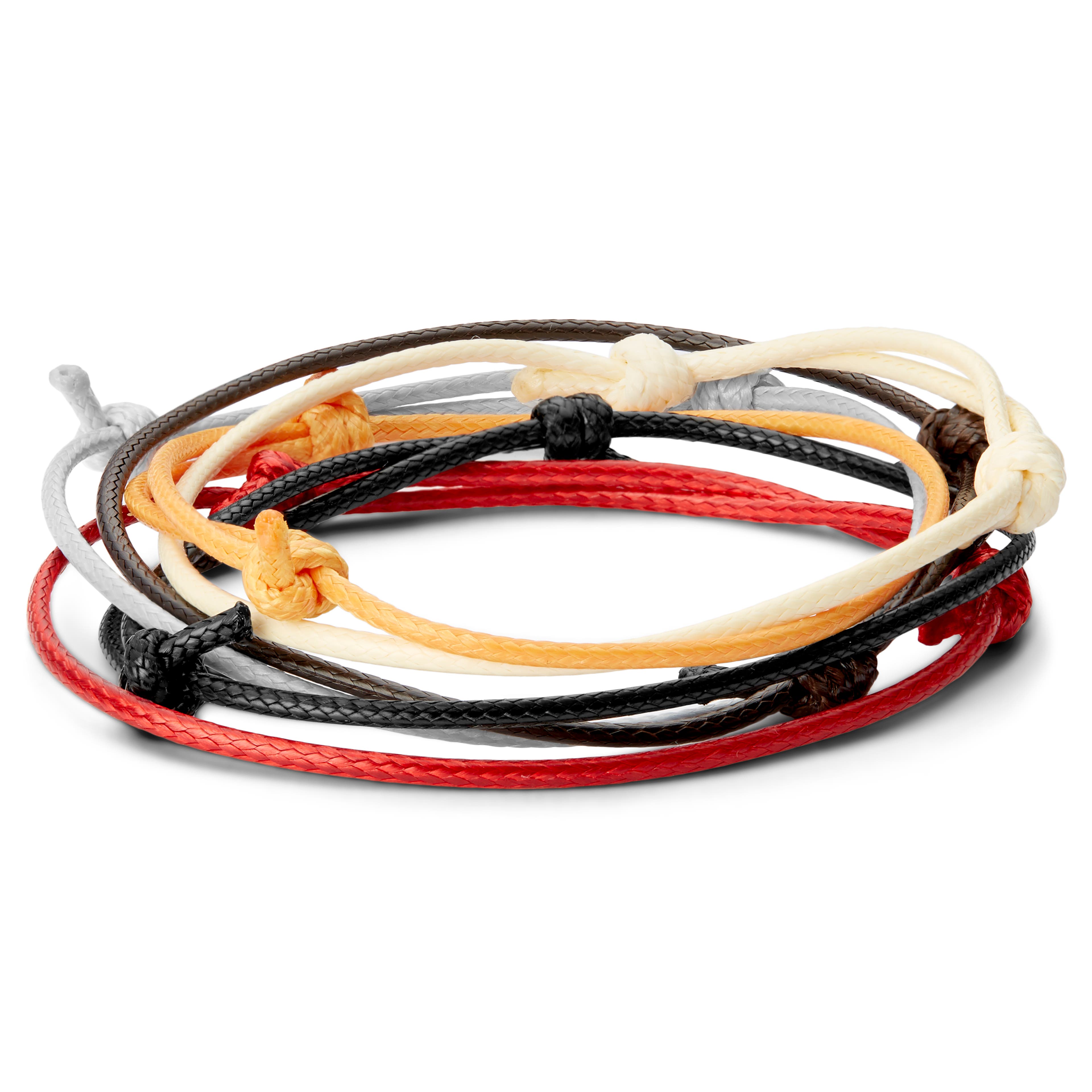 Adjustable Multicolour Nylon Bracelet Set