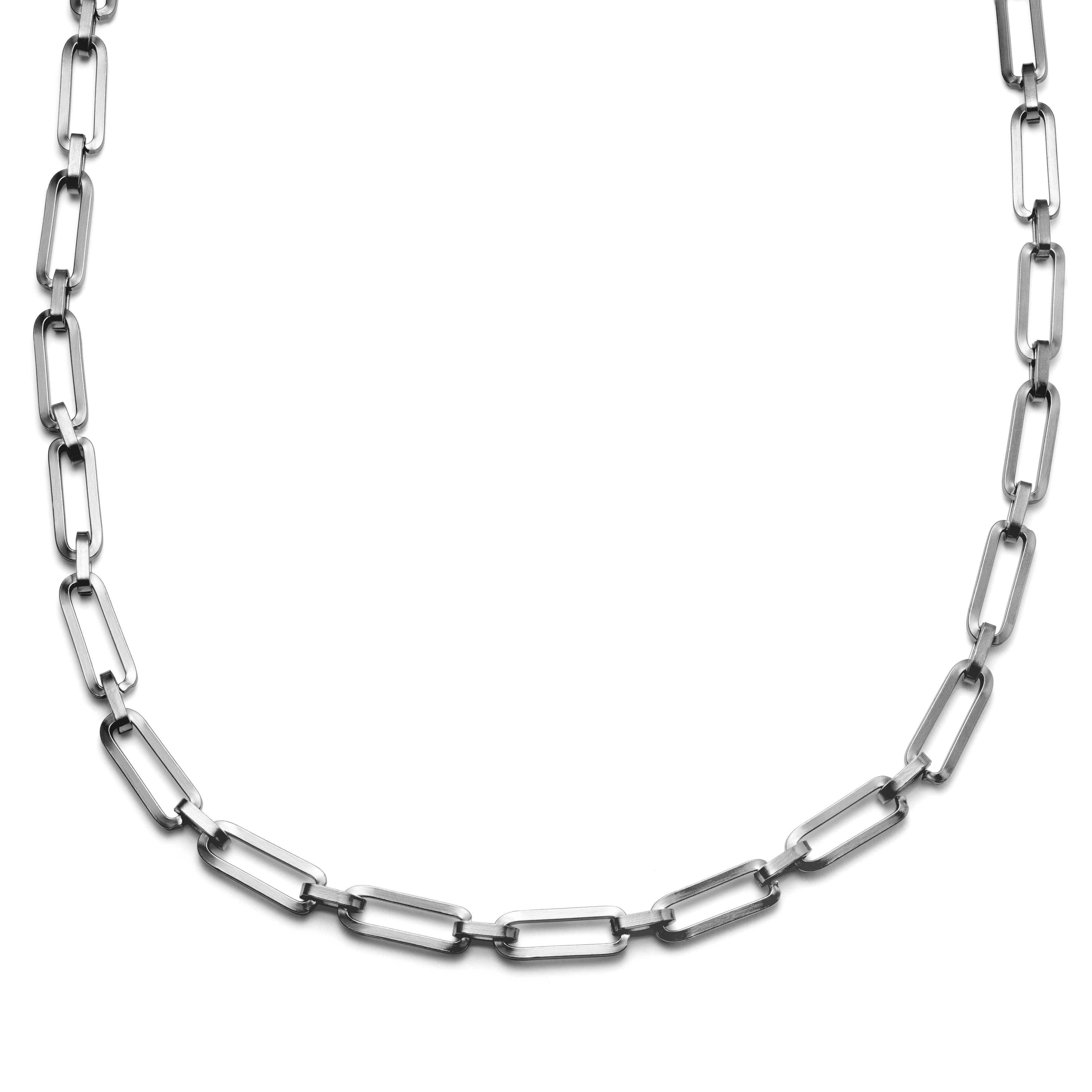 Amager | 8 mm Silver-Tone Stainless Steel Lock Cable Chain Necklace