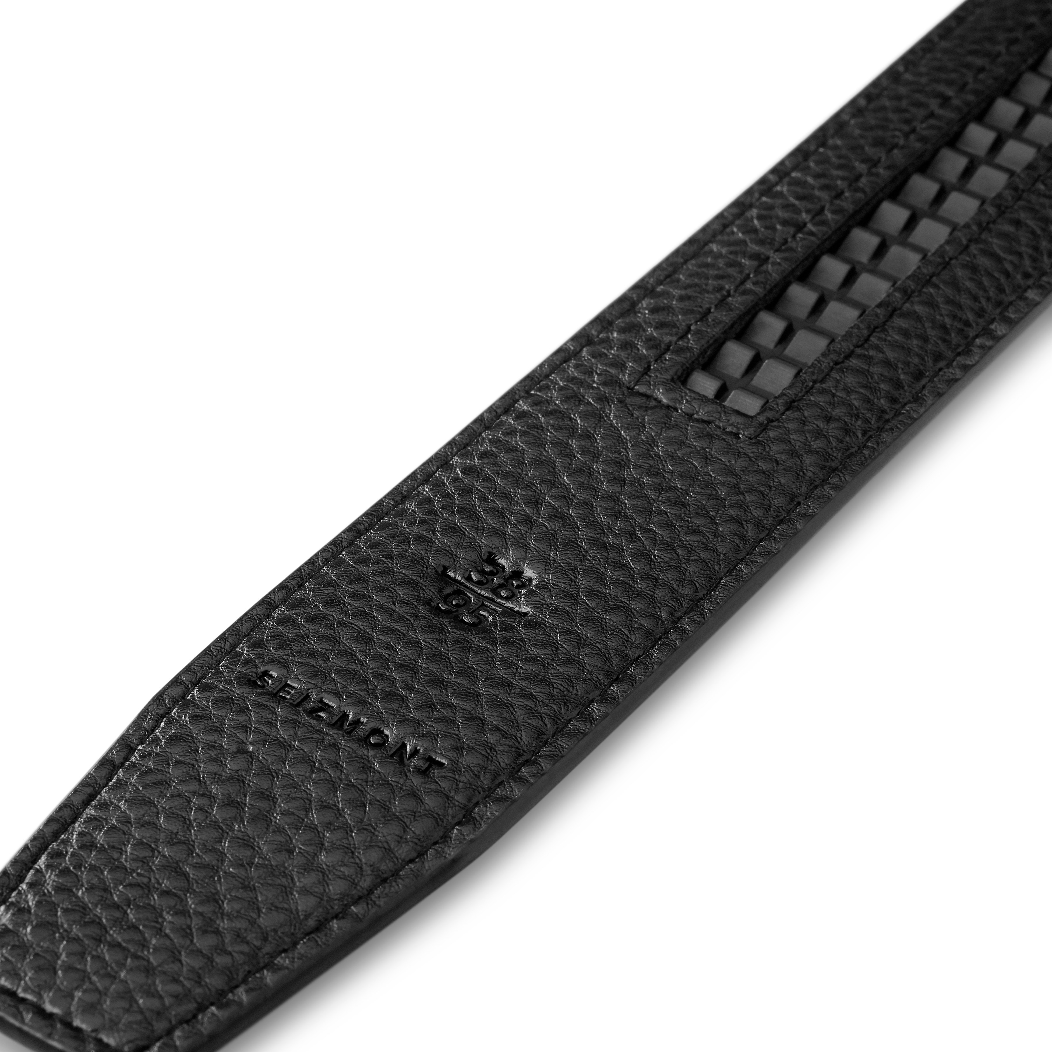 Black Auto-lock Faux Leather Belt - 6