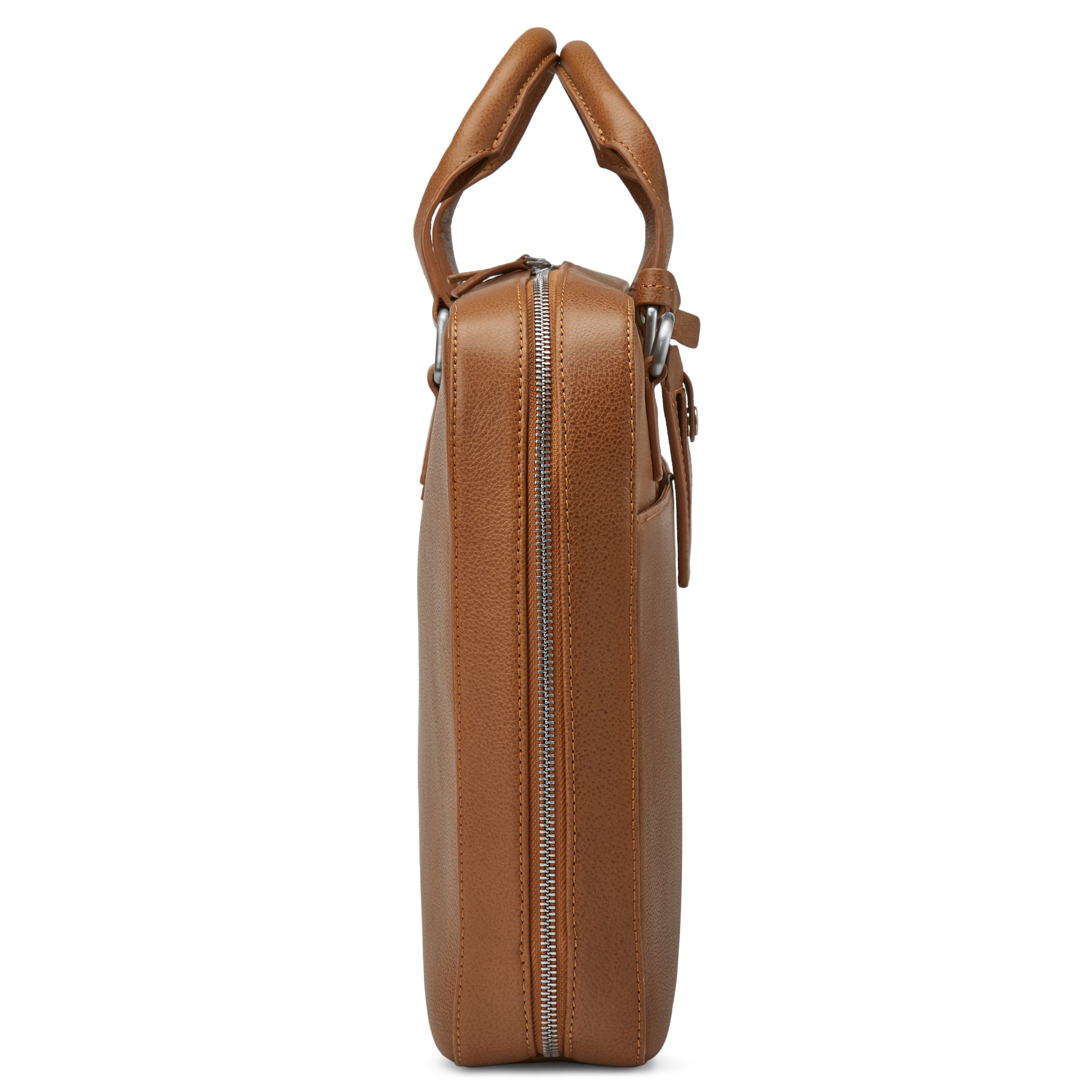 Scott Tan Leather Laptop Briefcase - 6