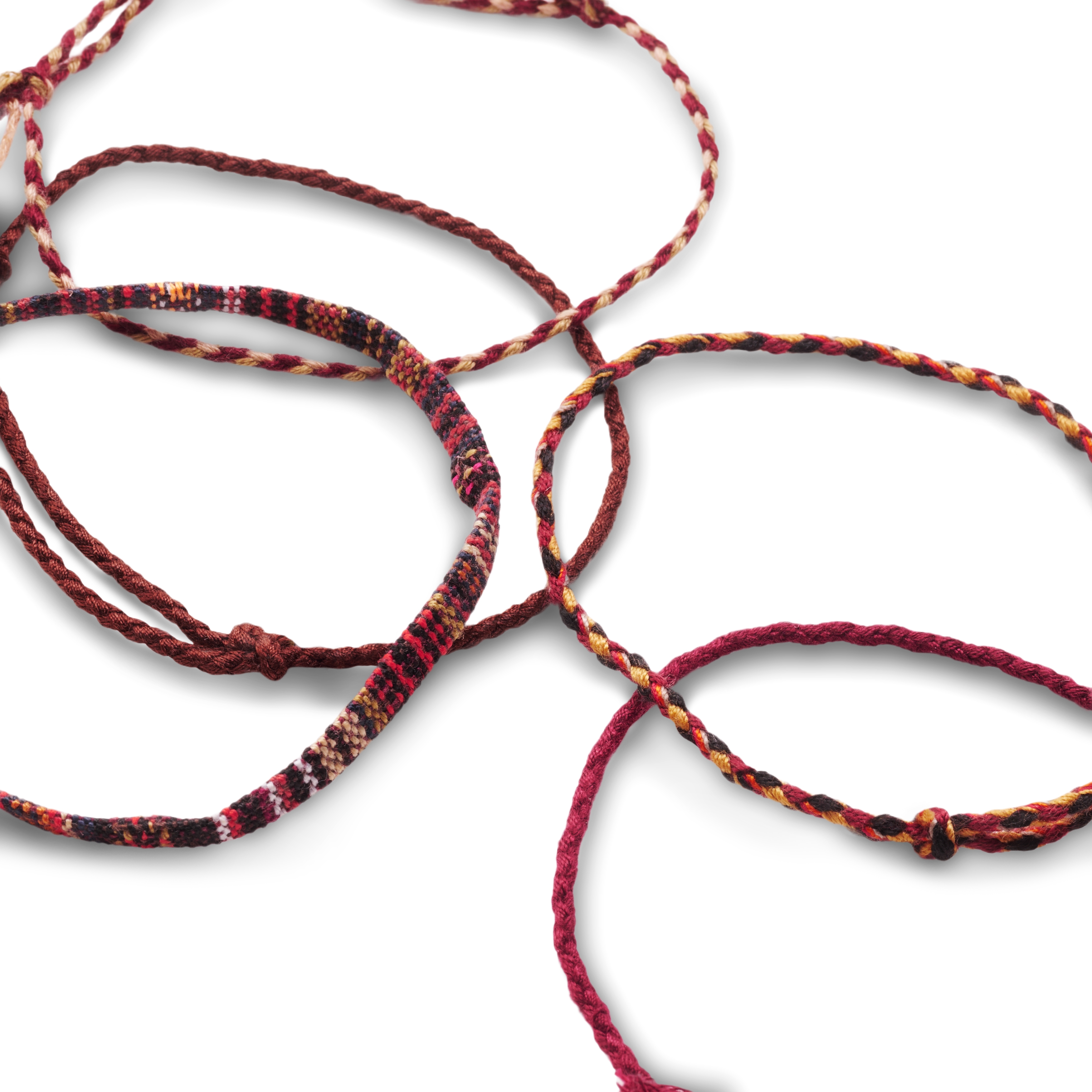 Dark Red Multicolored Textile Surfer Bracelet - 6