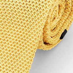 Creme Knitted Tie - 2 - gallery