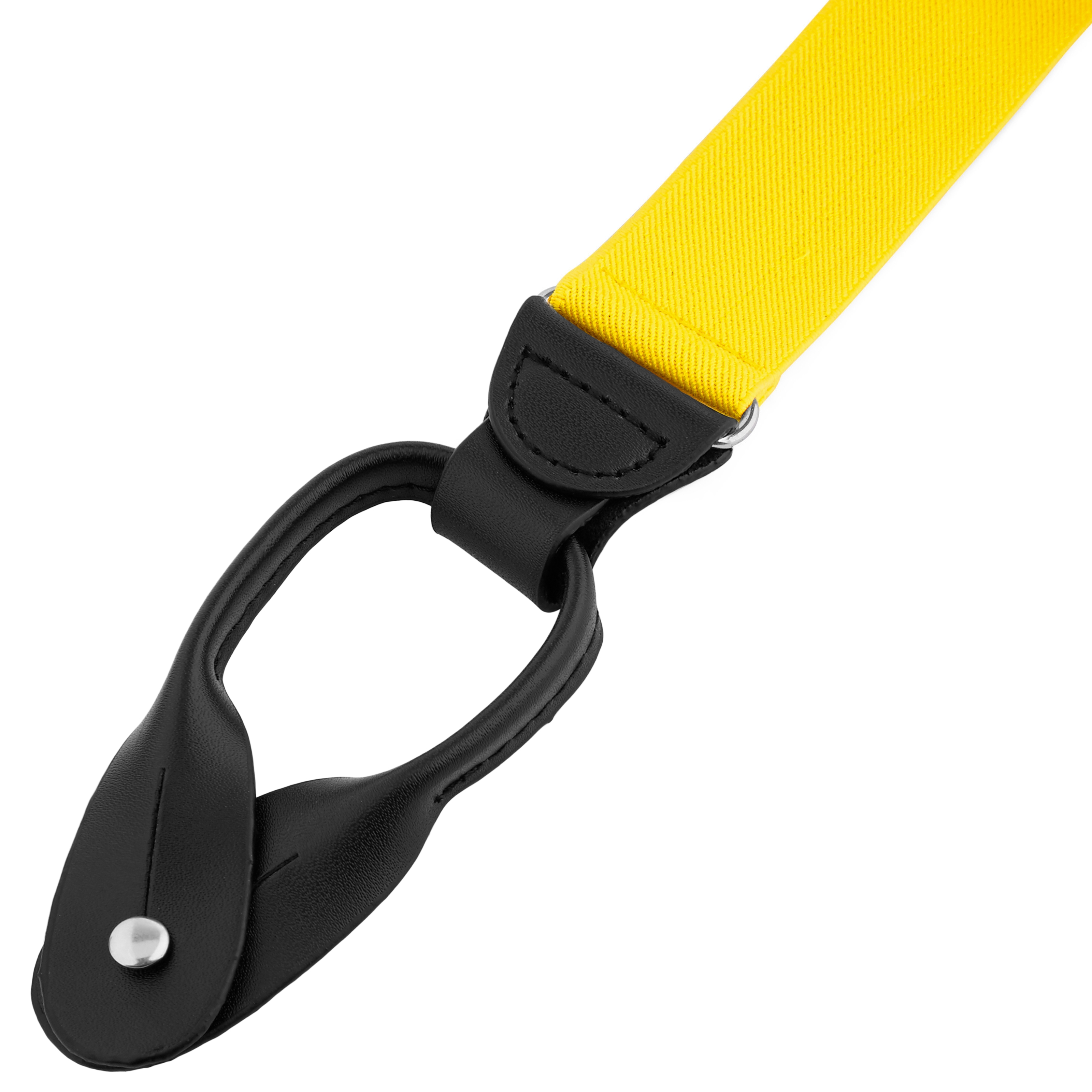 Bretelles larges à boutons - couleur jaune - 2