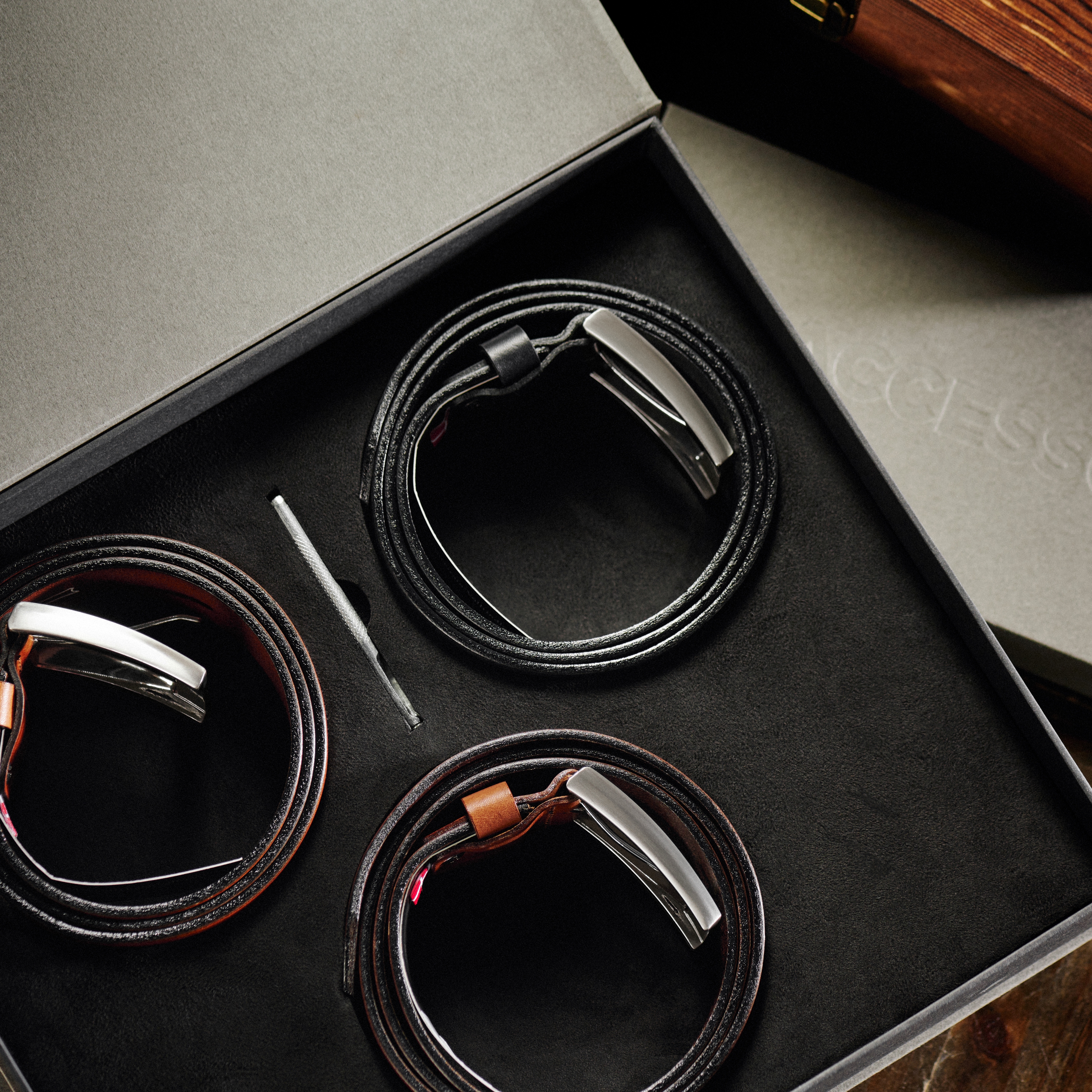 85 cm Læder Bælte Gaveæske - 6