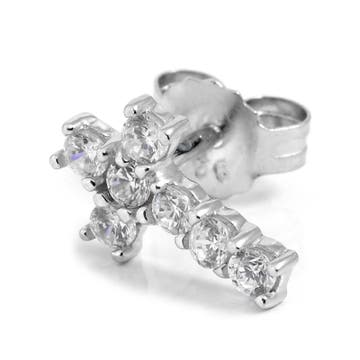 Sentio | Sterling Silver Zirconia Cross Earring Sentio | Sterling Silver Zirconia Cross Earring