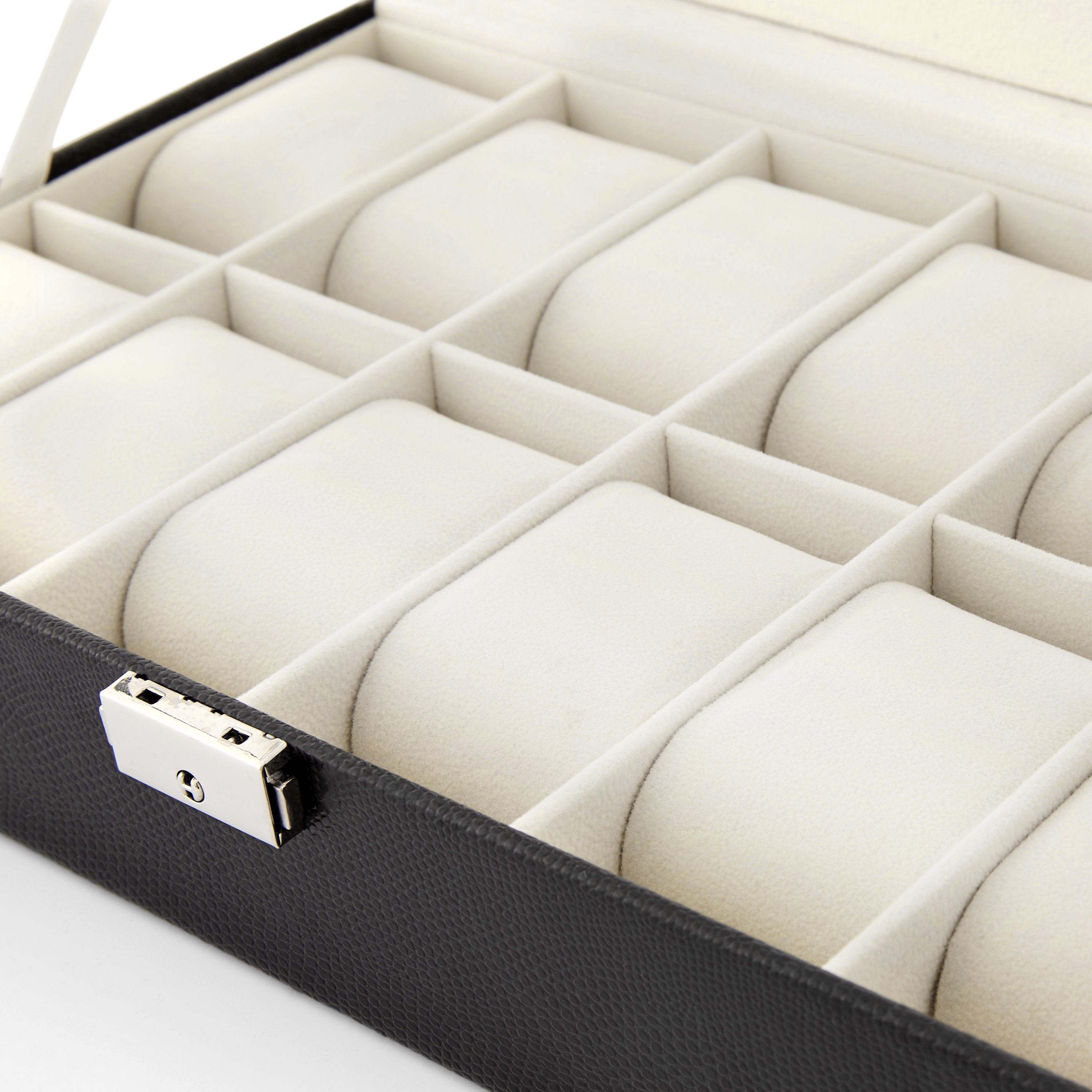 Zwarte Snakeskin Horlogedoos - 12 Horloges - 4