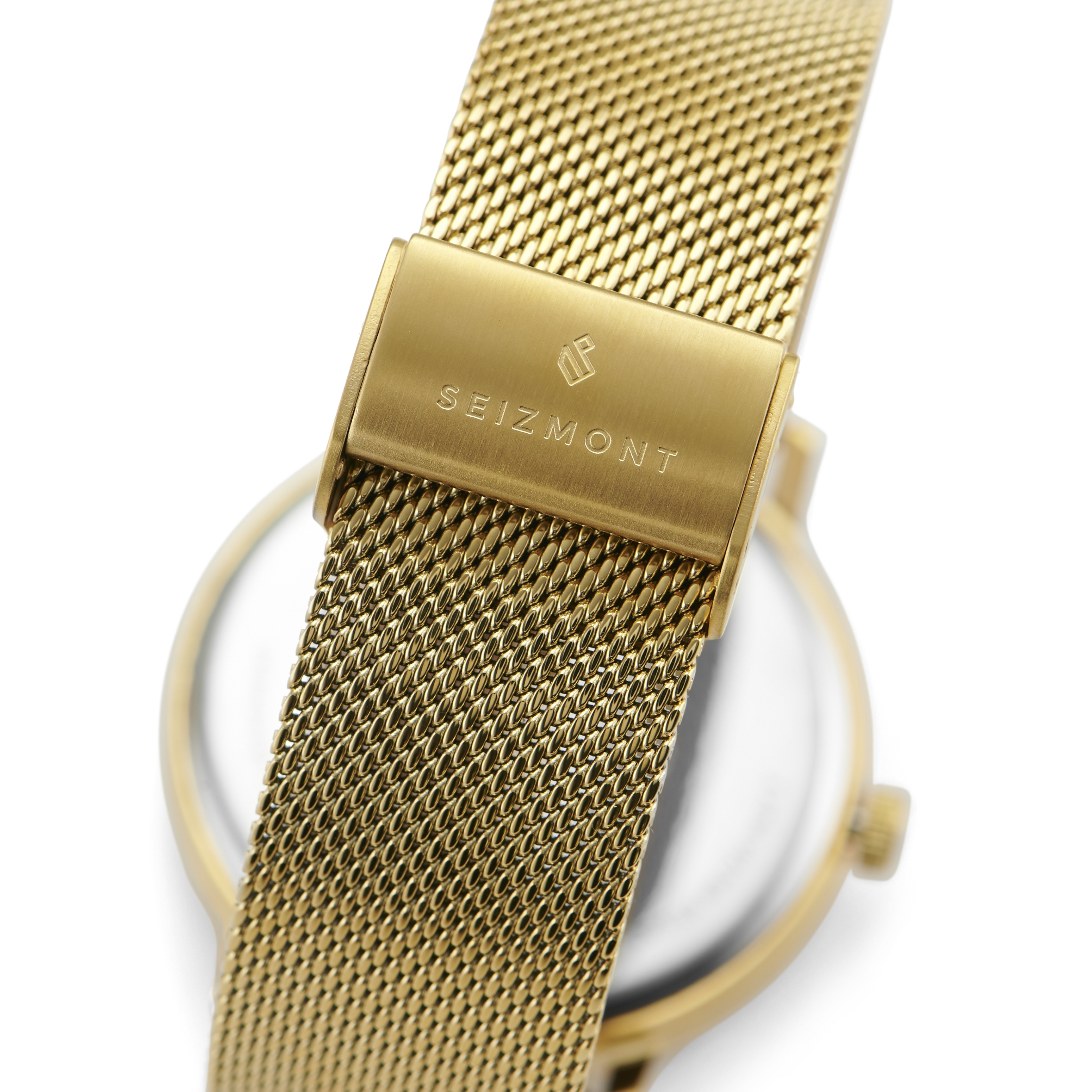Ambitio | Gold-Tone Watch With White Rotating Dial & Stainless Steel Mesh Strap - 3