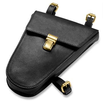 Bicycle Saddle Bag | Black Full-Grain Buffalo Leather Bicycle Saddle Bag | Black Full-Grain Buffalo Leather