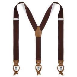 Wide Dark Brown Convertible Suspenders