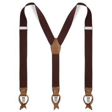 Wide Dark Brown Convertible Suspenders