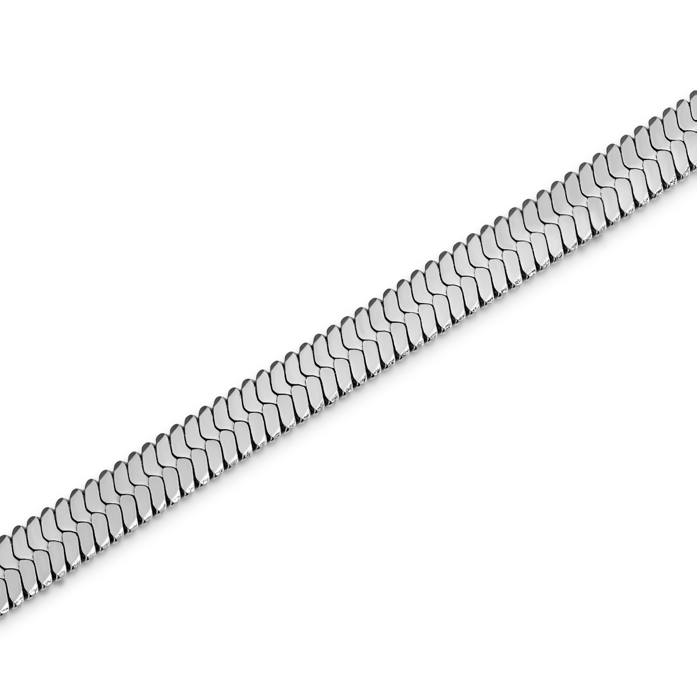 Argentia | 925s | 4mm Rhodium-Plated Sterling Silver Herringbone Chain Bracelet - 2