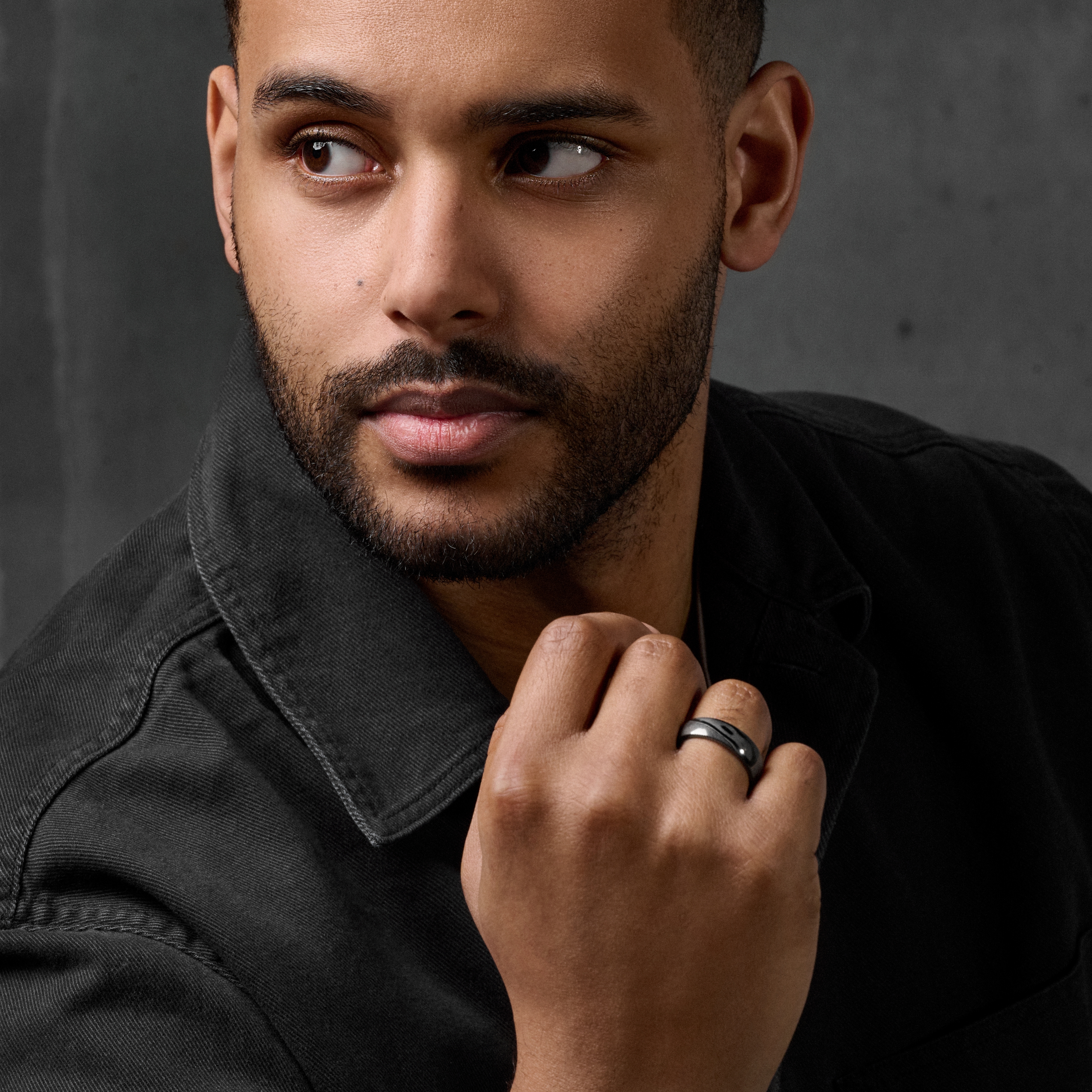 Fortis | 7 mm Ring van Zwart en Gunmetalgrijs Damascusstaal - 4