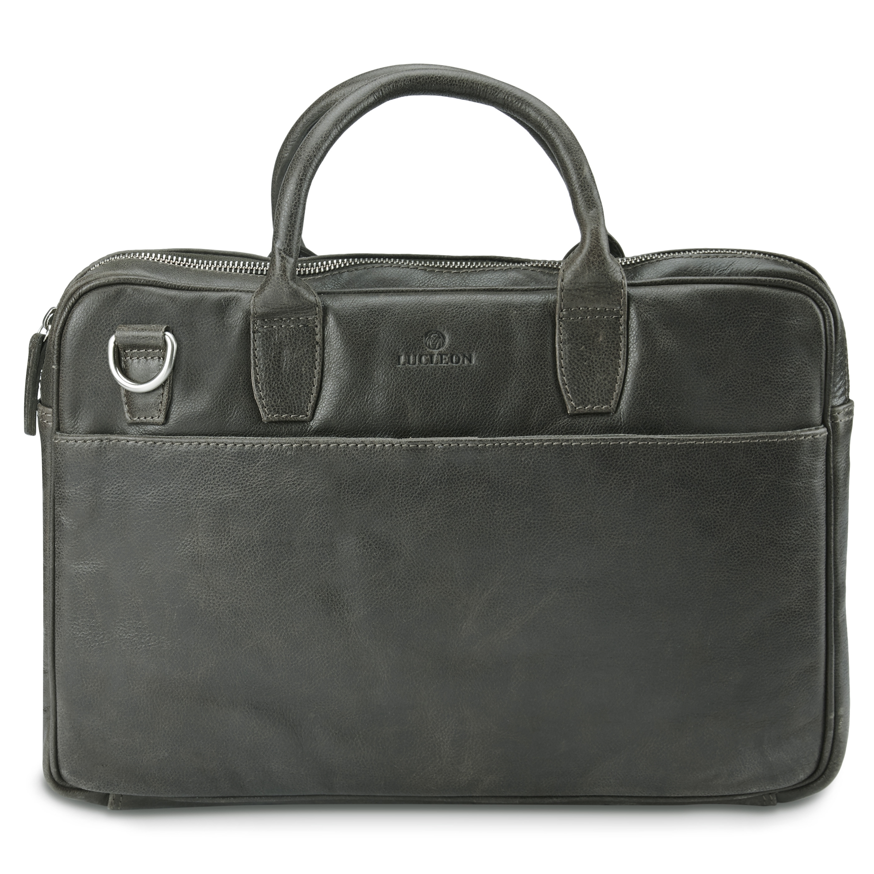 Licio Dunne 13 " Executive Bruingrijze Lederen Tas - 2
