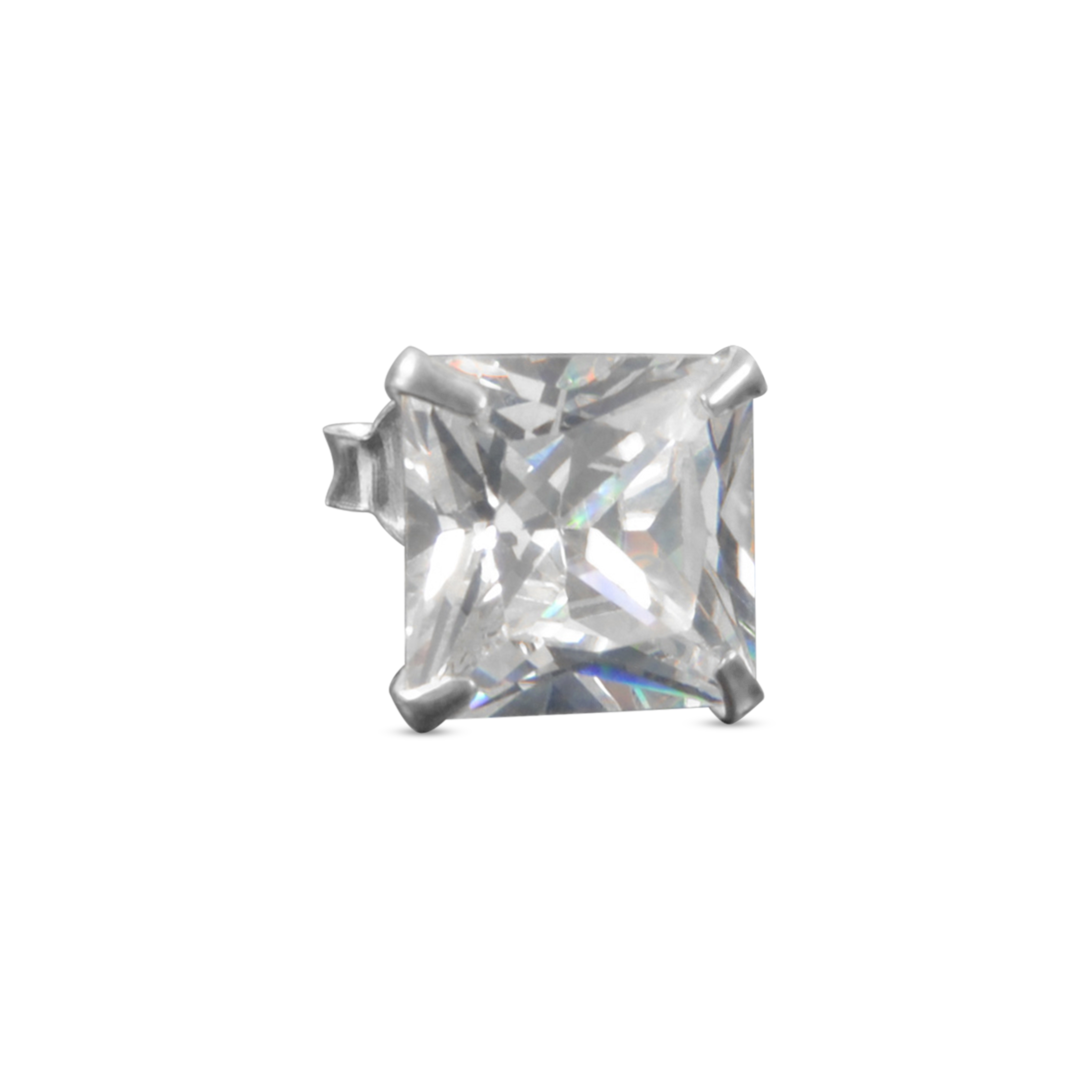 Square 10mm Zirconia Earring - 3