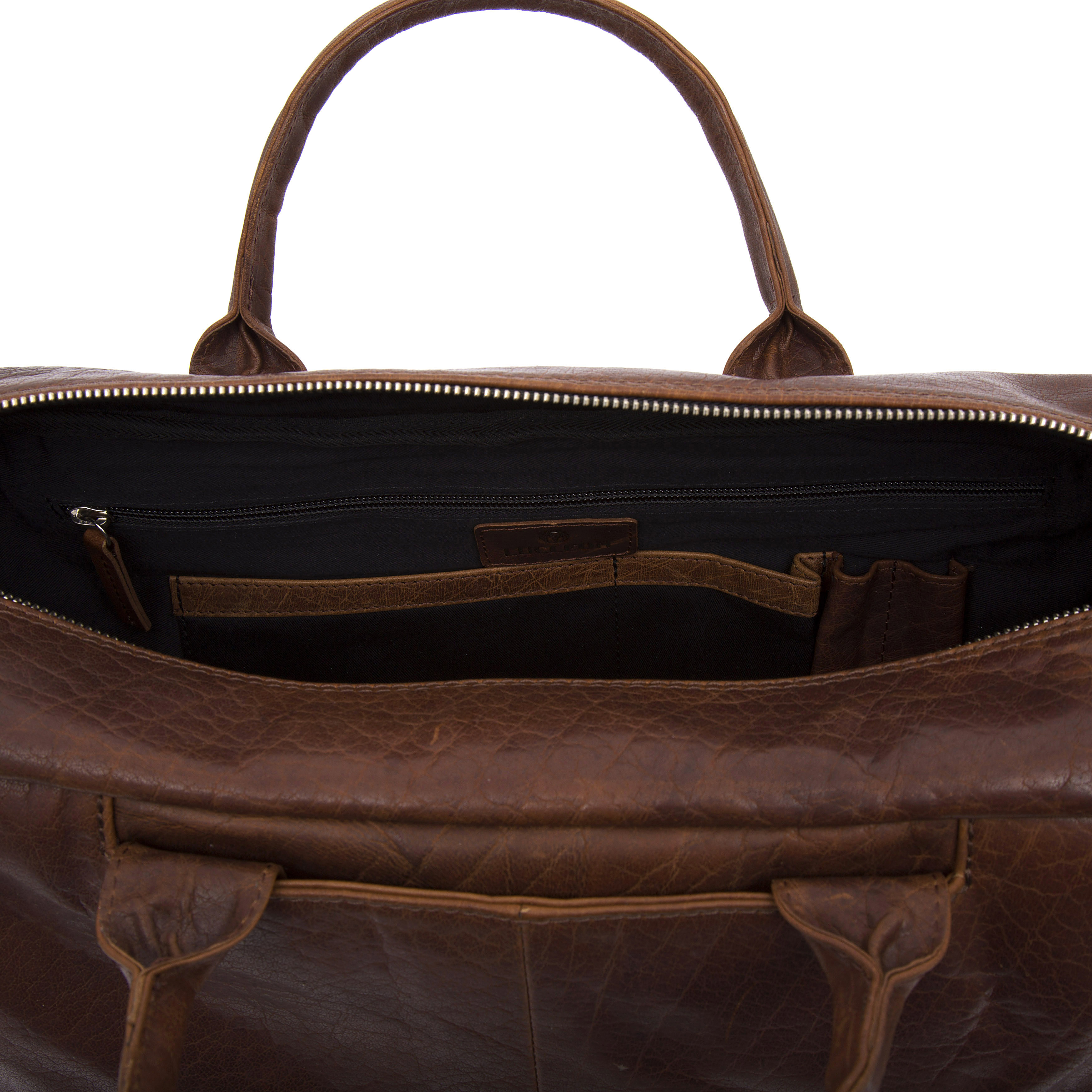 Bolsa de viaje de cuero canela Combi Montreal - 14