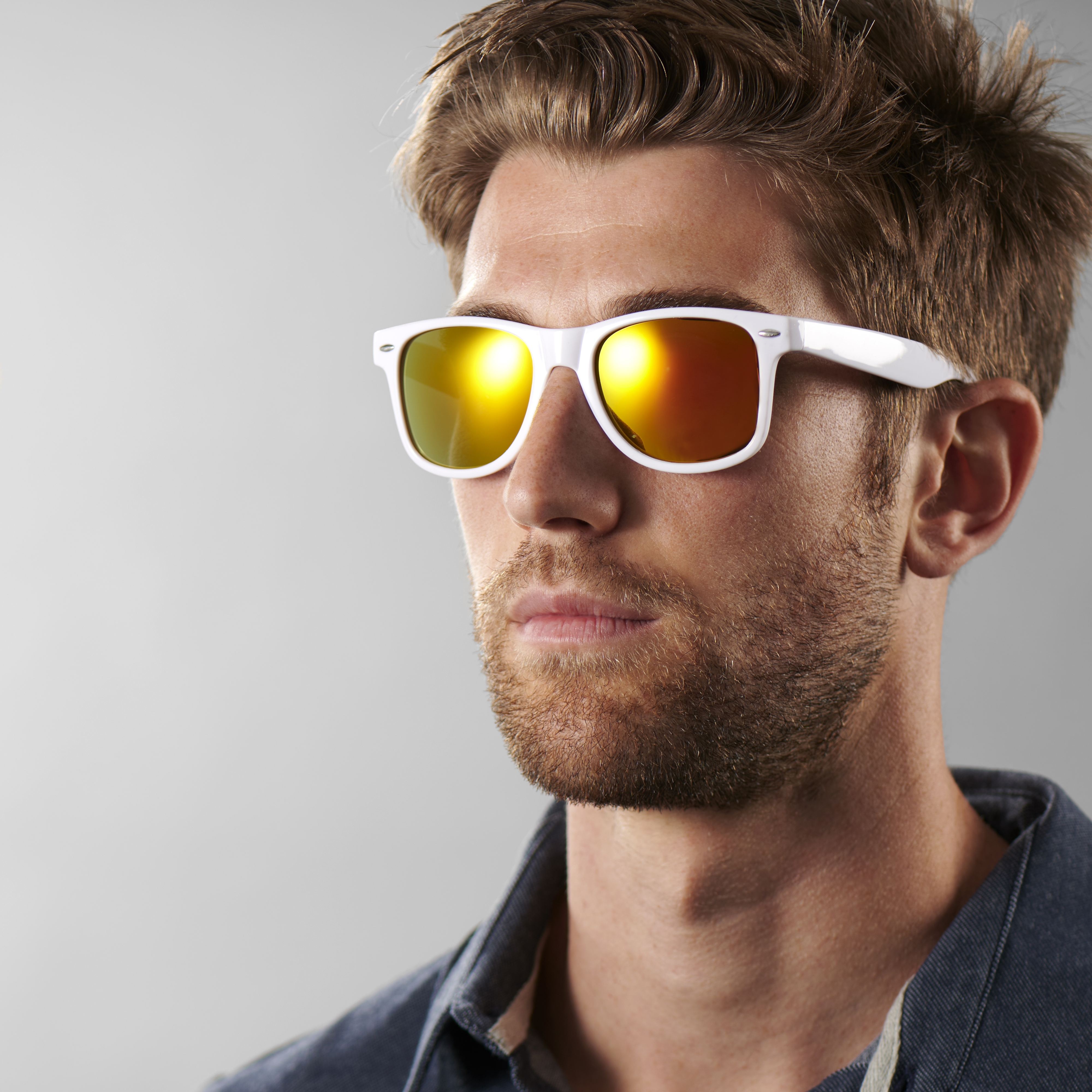 Lunettes de soleil blanches à verres irisés - 4