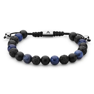 Sanatio | 8mm Black & Blue Lava Rock, Onyx & Sodalite Bracelet