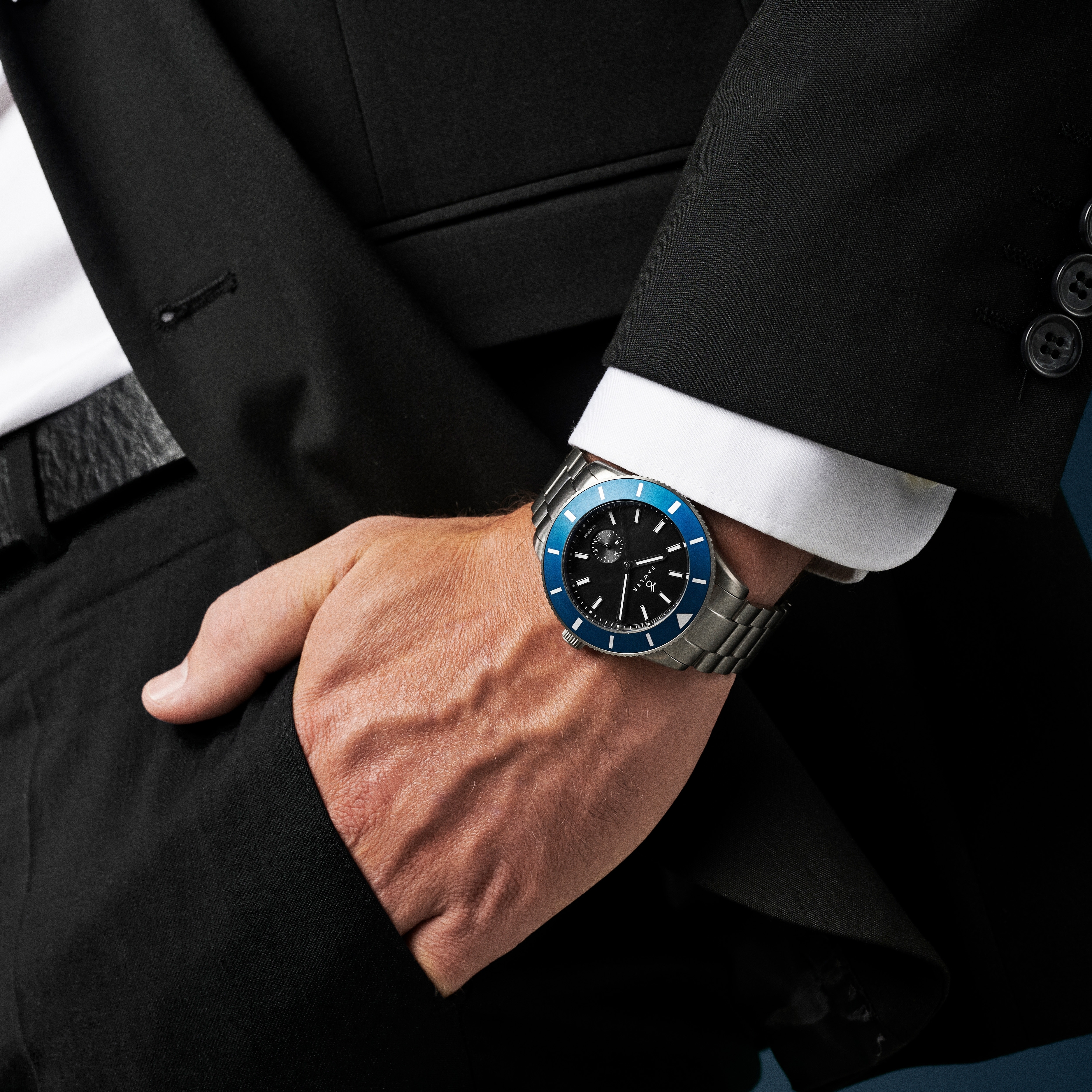 Makalu | Син матиран титанов часовник за гмуркане - 2