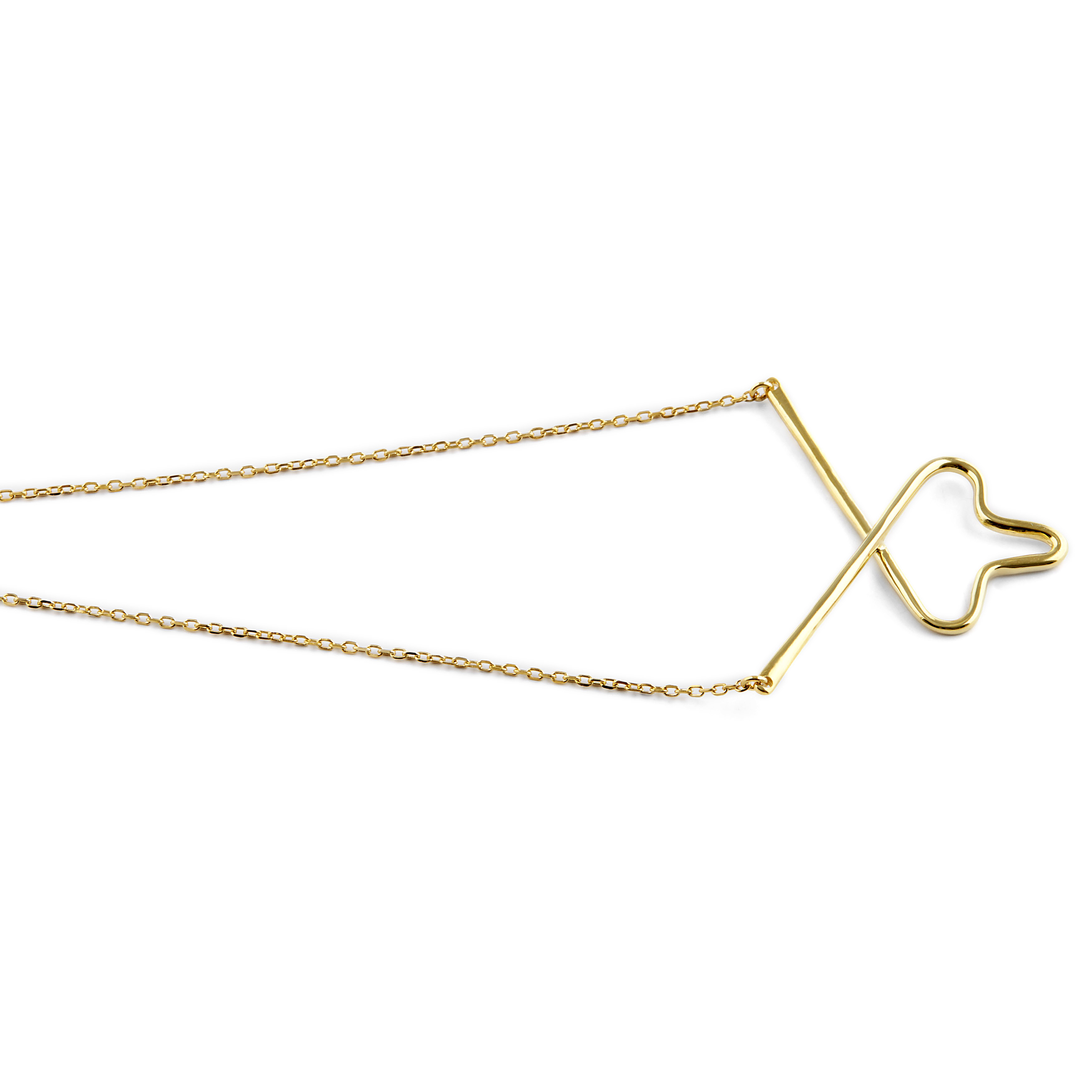 925 Zilveren Stropdasketting met Gouden Anker - 2