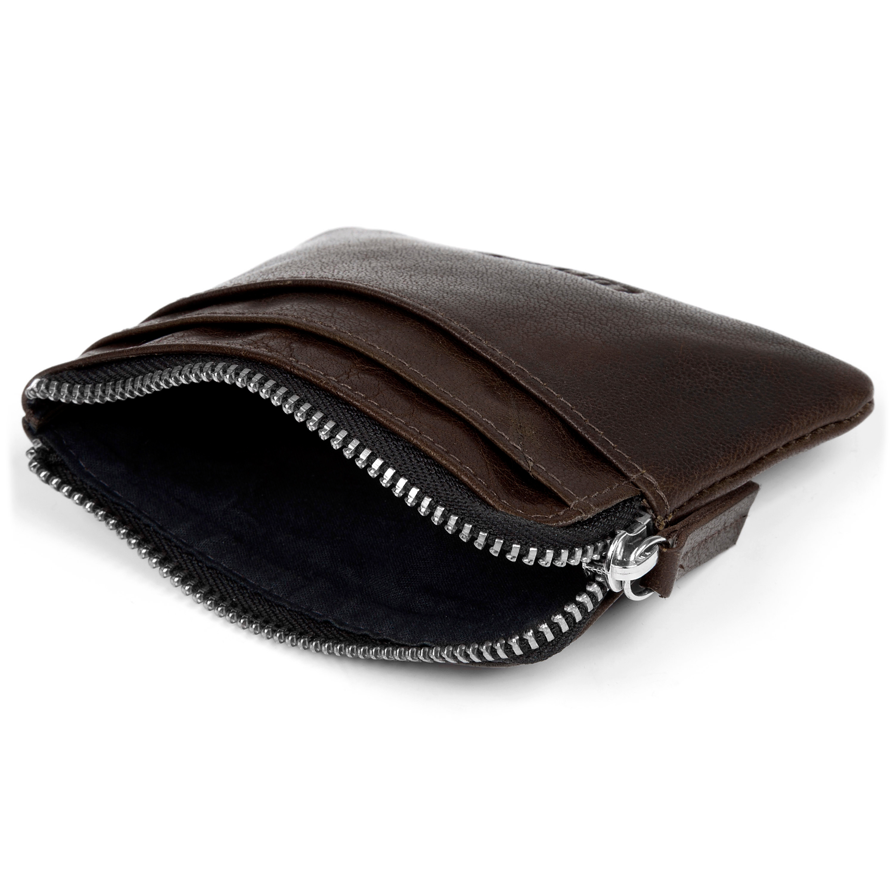 Montreal Zipped Brown RFID Leather Pouch - 4