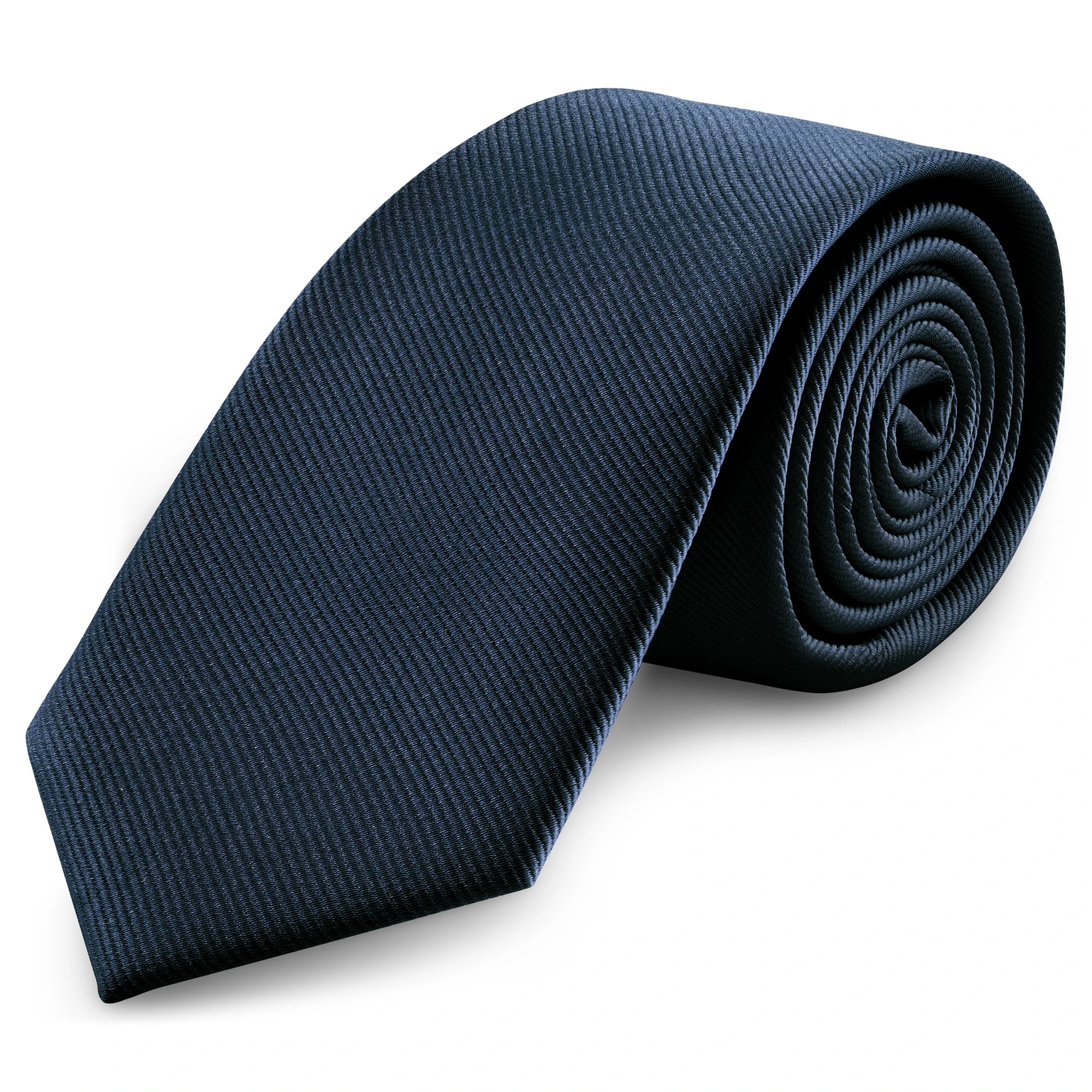 Cravatta da 8 cm blu navy con motivo gros-grain Cravatta da 8 cm blu navy con motivo gros-grain