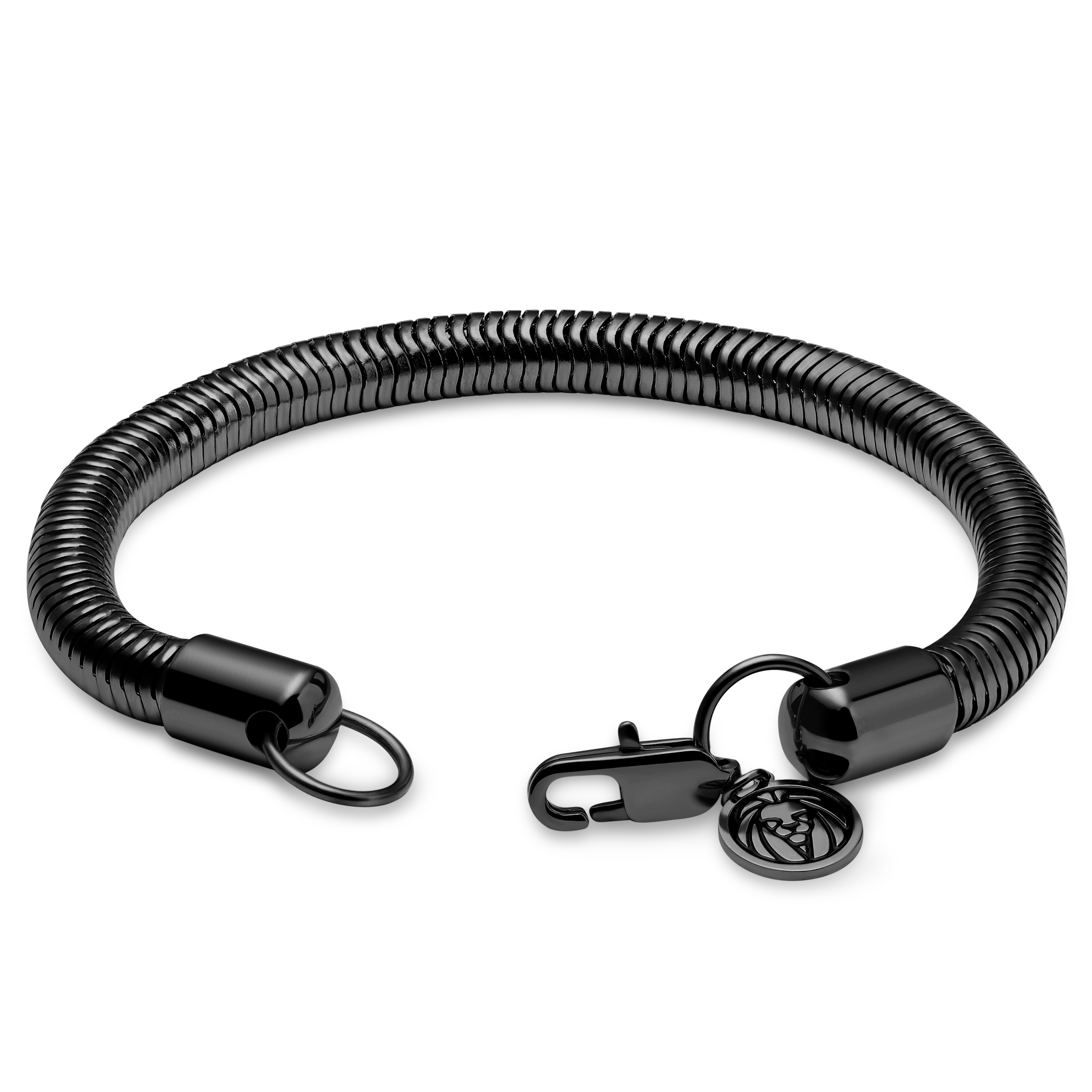 Essentials | Bracelet à chaîne serpent gunmetal noir 6 mm - 3