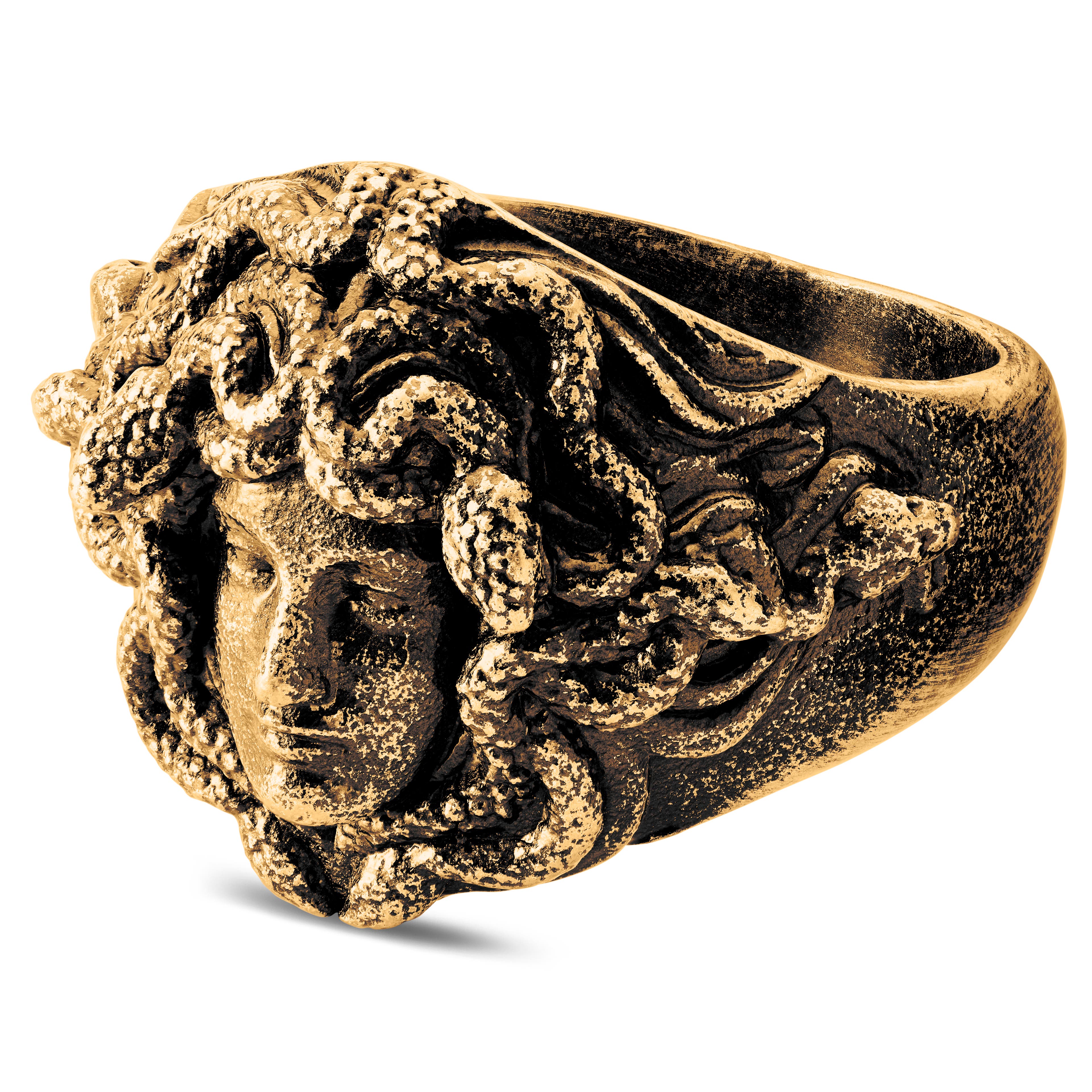 Obelius | Vintage pečetní prsten Medusa zlaté barvy