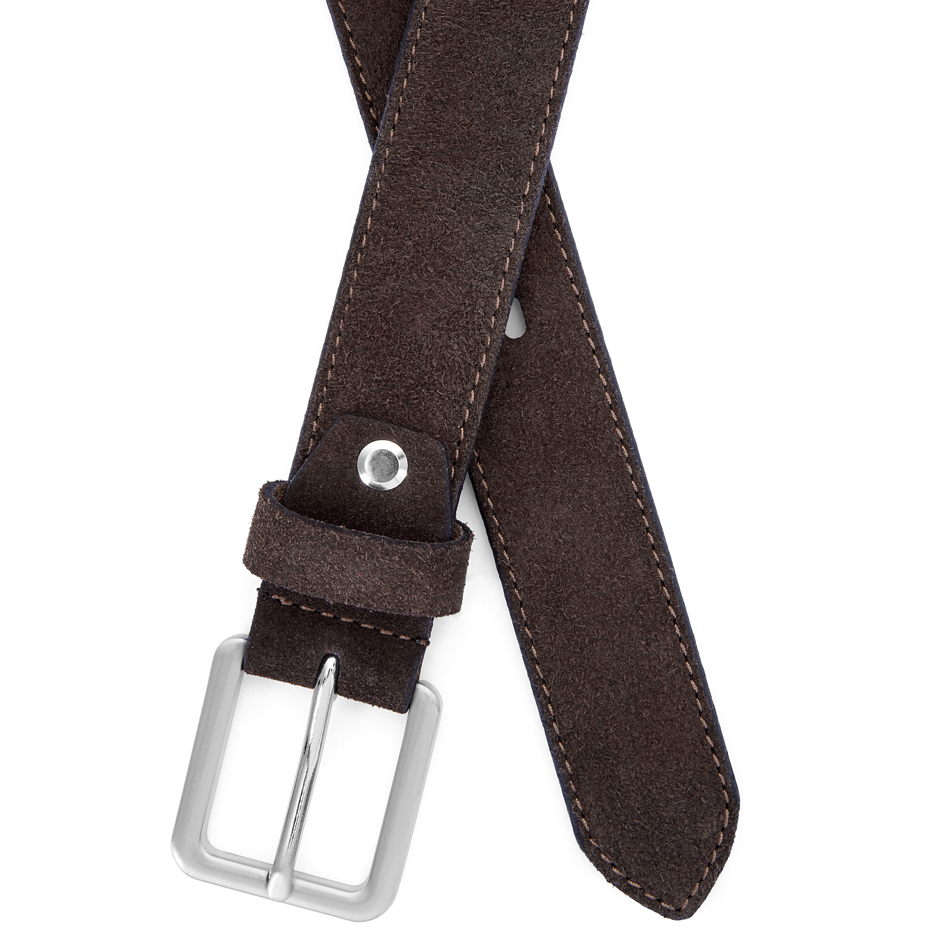 Dark Brown Suede Belt - 3