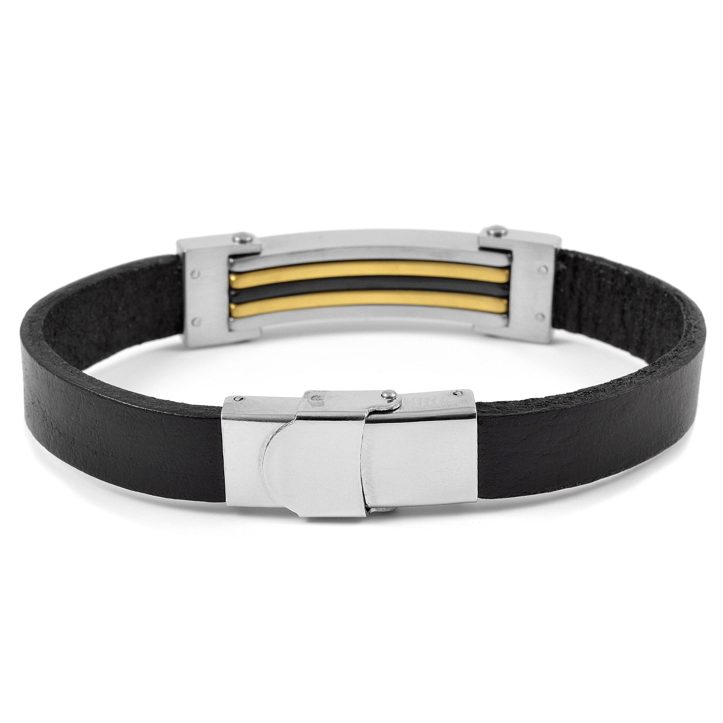 Kullanvärinen koristeltu nahkaranneke - 2