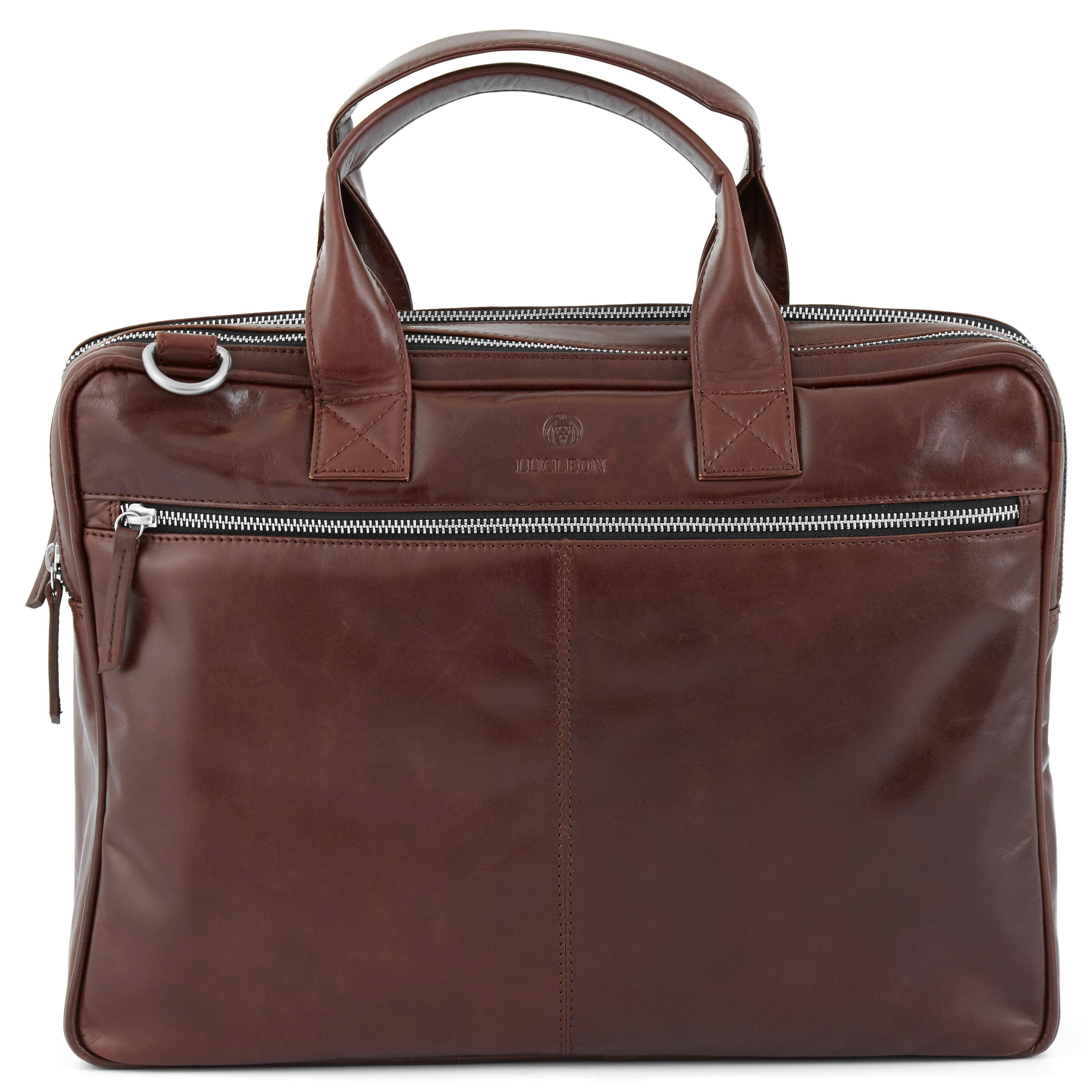 Brun Jasper Datorväska med dubbla dragkedjor - 2