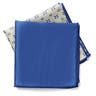 Beige & Blue Floral-Patterned Pocket Square